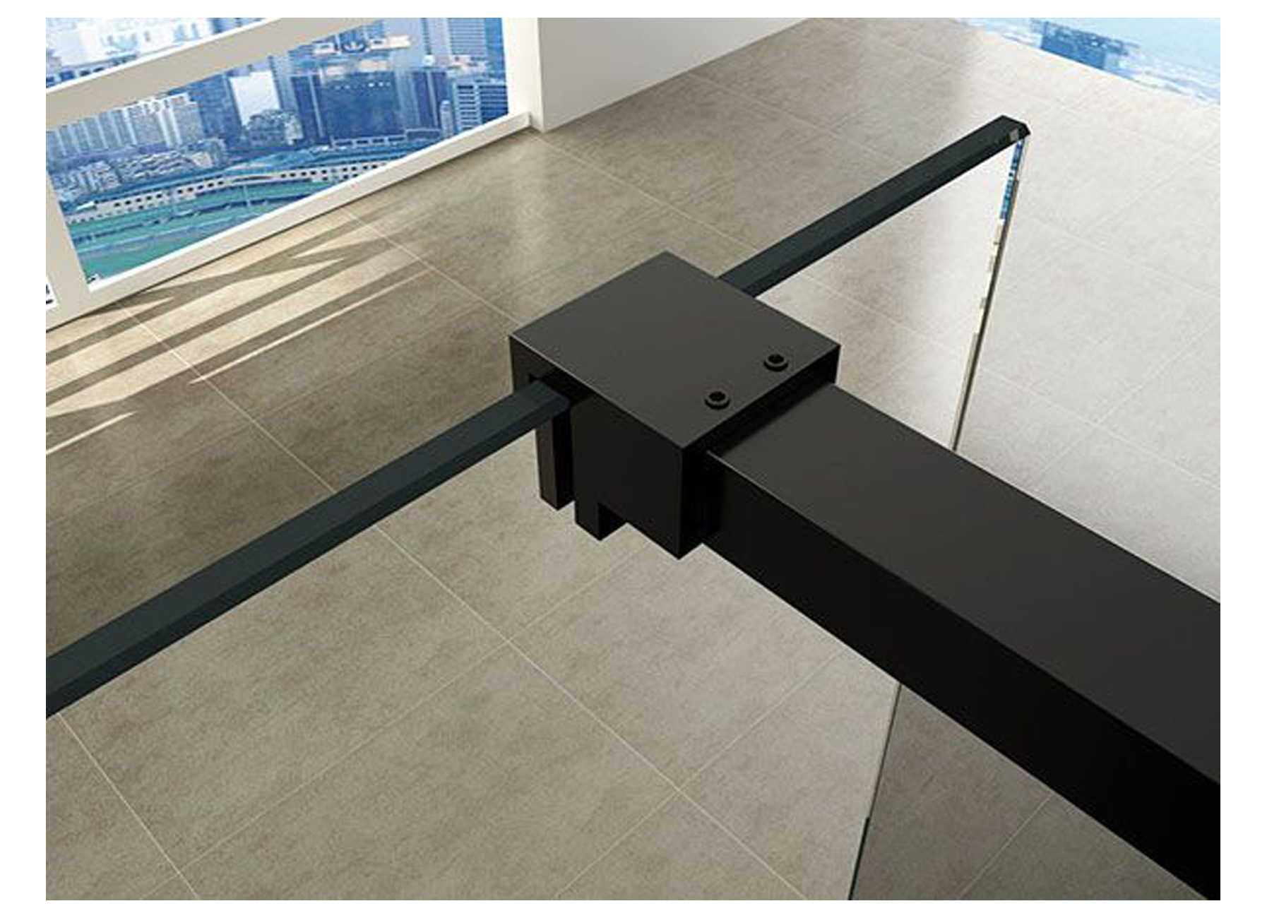 ENSEMBLE DE PROFILES SLIM AVEC BARRE STABILISATRICE 120CM NOIR MAT