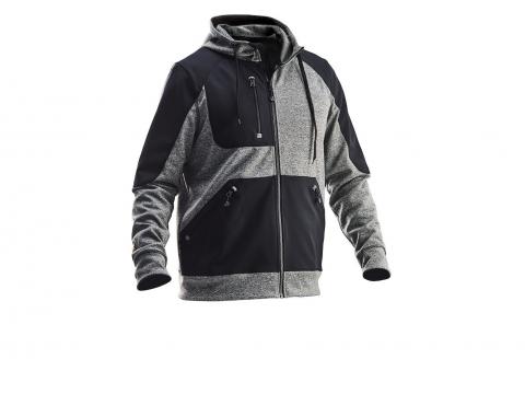JOBMAN HOODIE SPUN DYE 5303 - GRIS MELANGE/NOIR - 3XL