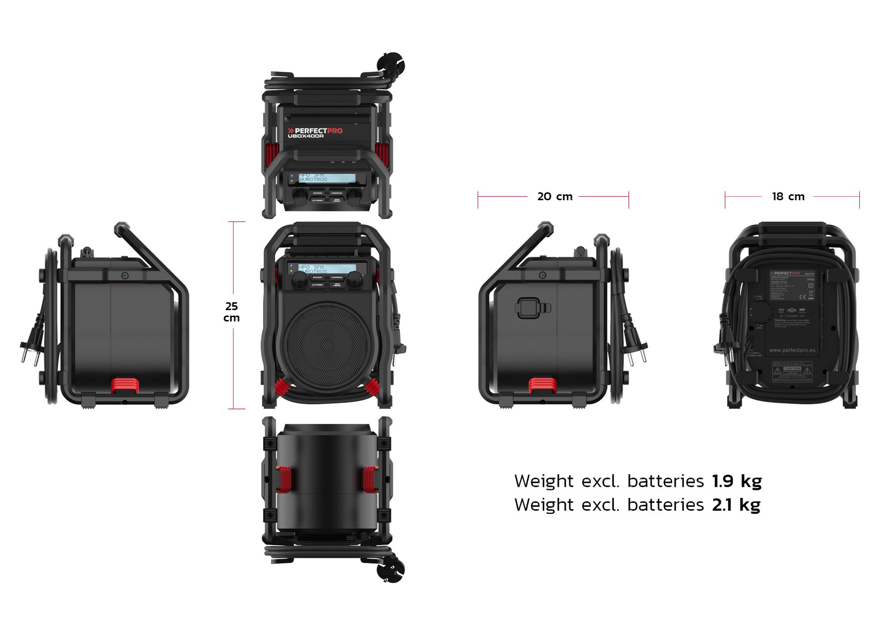 PERFECTPRO UBOX 400R DAB+ / FM / BLUETOOTH / RECHARGEABLE / IP64