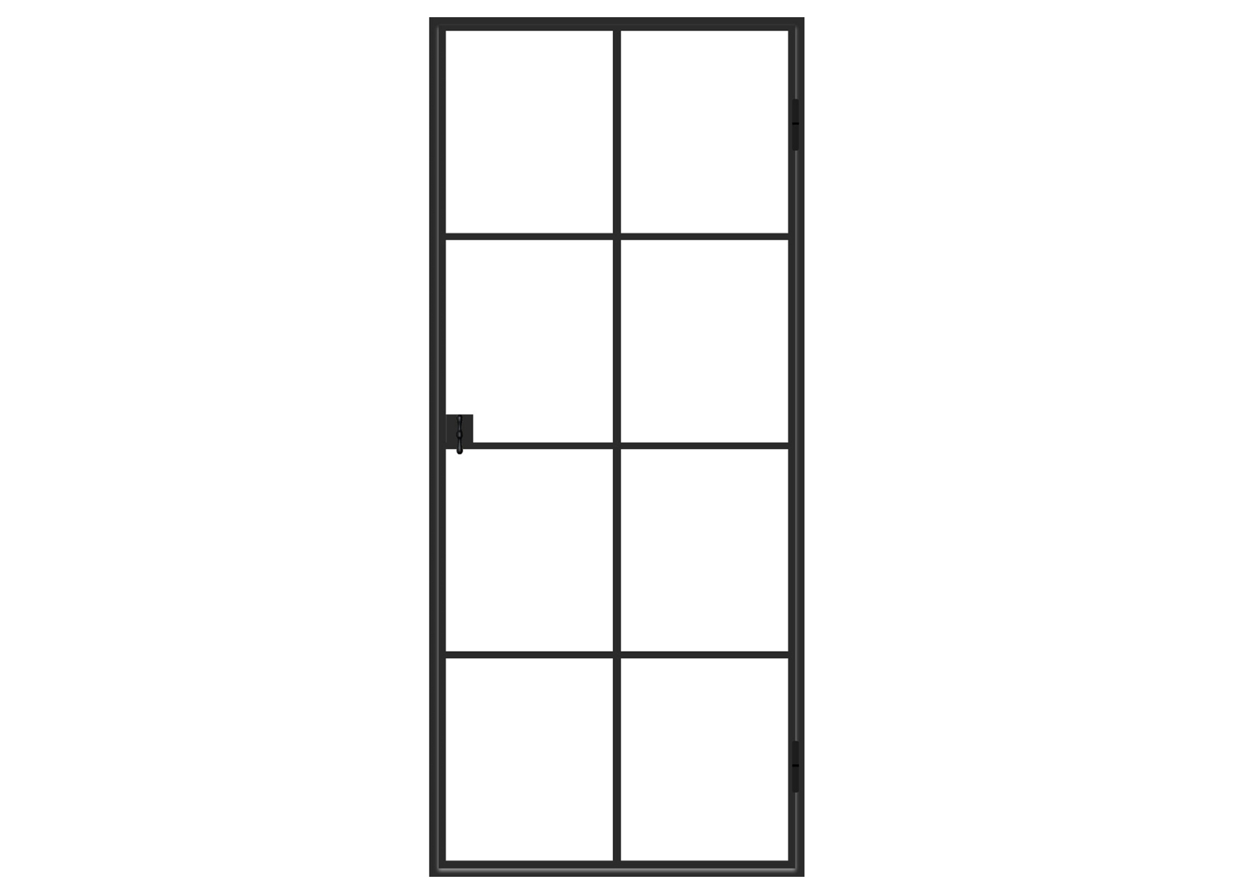 SOLID FERRO CLASSICO ACIER NOIR 2040X880X45.5MM 8 VITRES GAUCHE