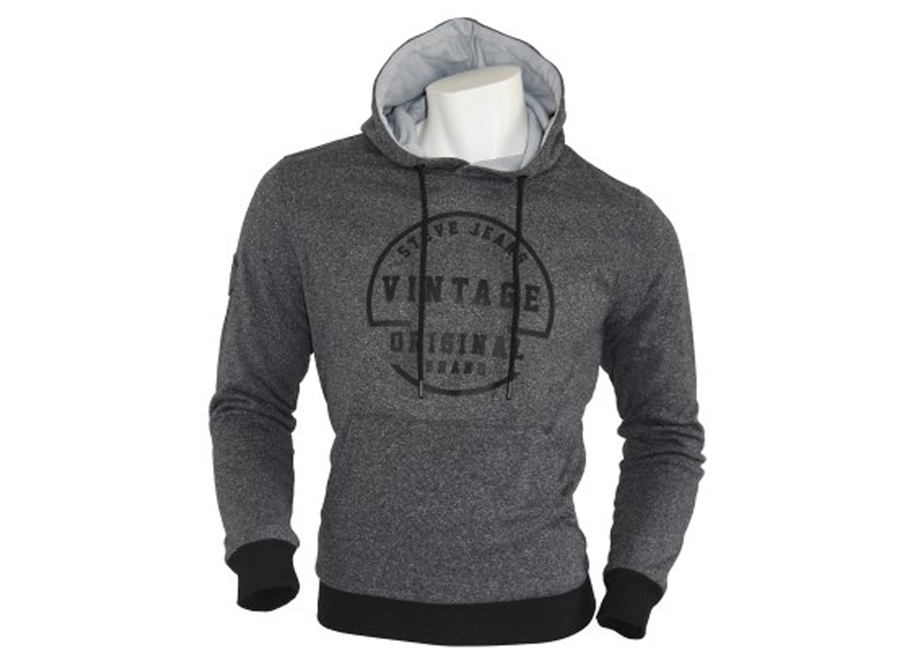 STEVEJEANS HOODIE DOUBLE FLEECE DARK GREY P02 XL