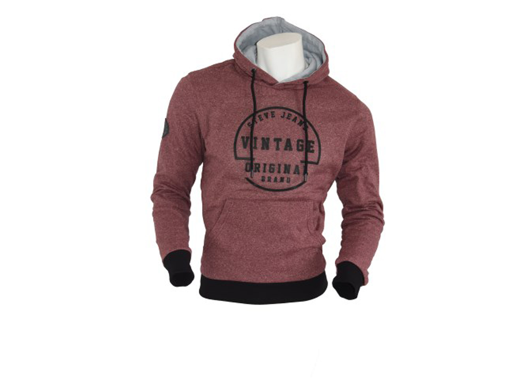 STEVEJEANS HOODIE DOUBLE FLEECE CLARET P02 L