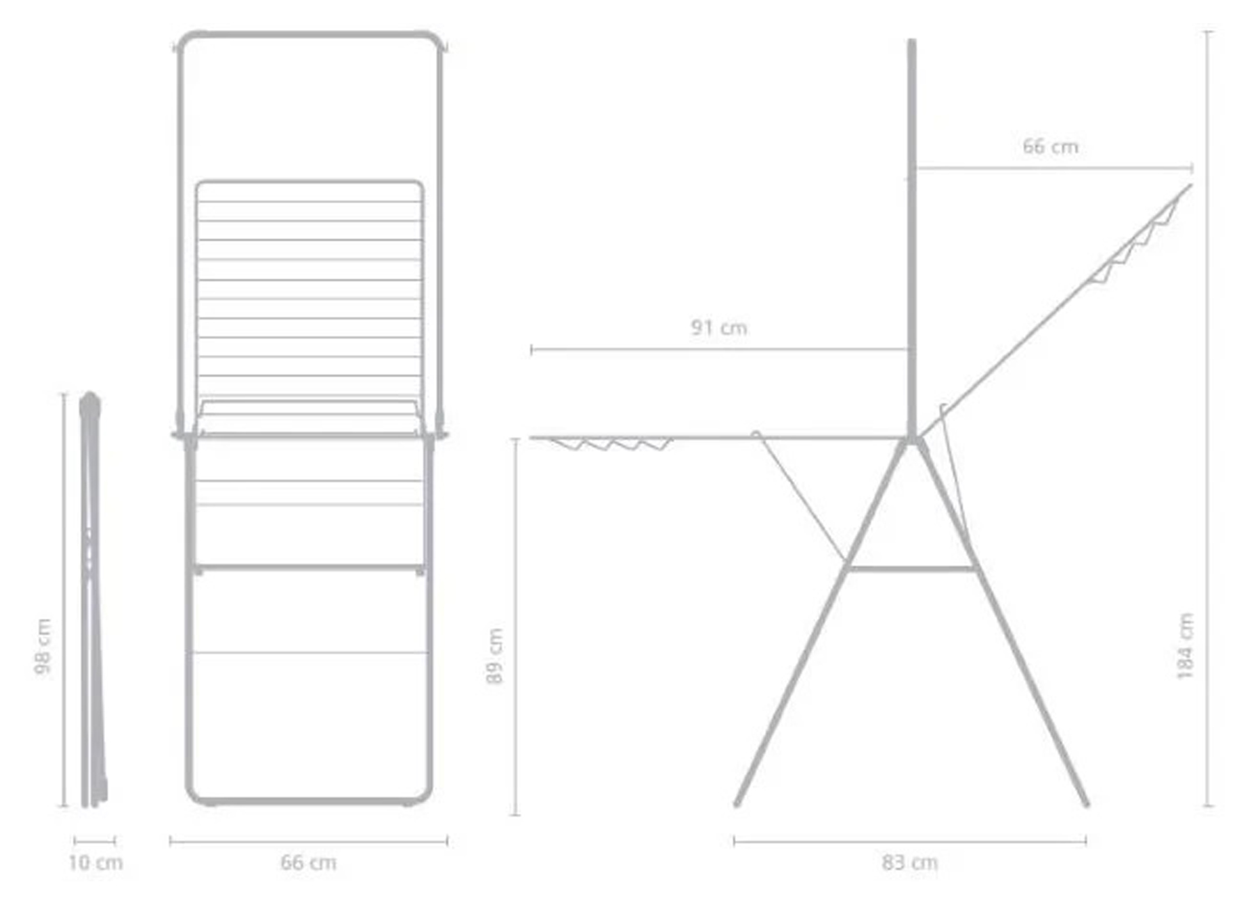 BRABANTIA HANGON DROOGREK MET STANG 25M MATT BLACK