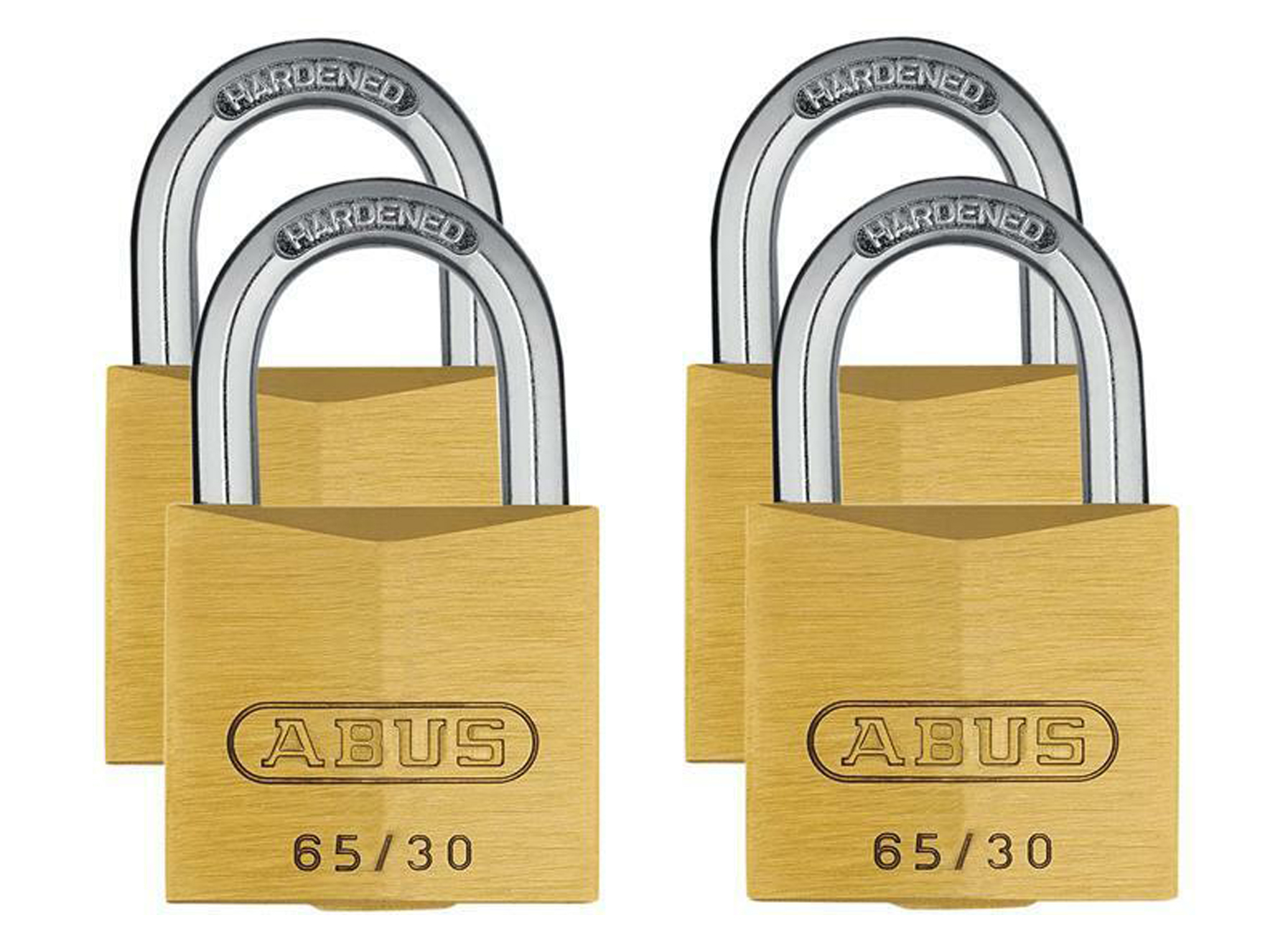 ABUS HANGSLOT MESSING 65/30 30MM 4-PACK