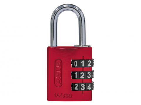 ABUS HANGSLOT CIJFERSLOT ALUMINIUM 144/30 30MM ROOD
