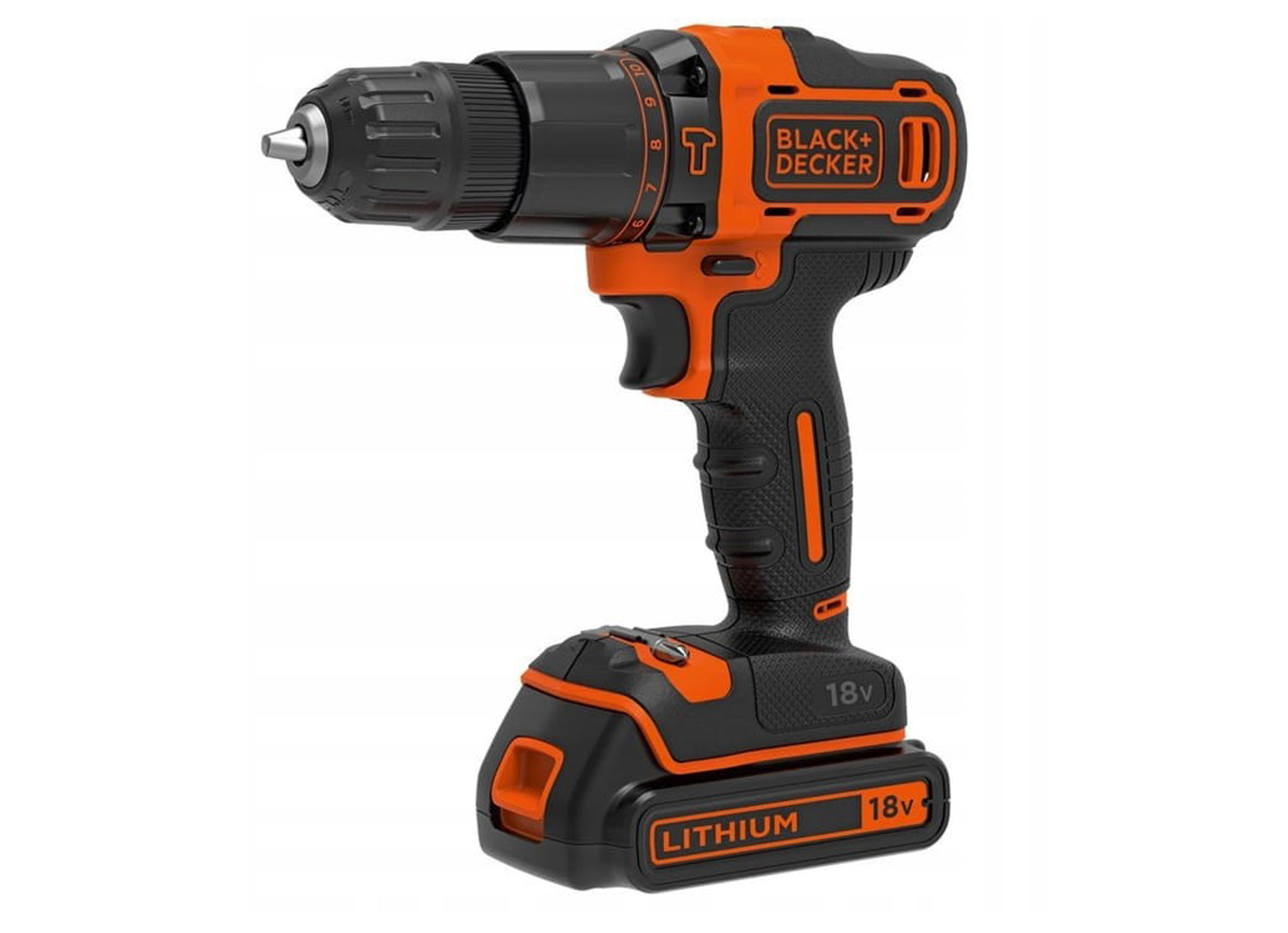 BLACK & DECKER ACCU KLOPBOORMACHINE + HAAKSE SLIJPER 18V + 2 ACCUS + SOFTBAG