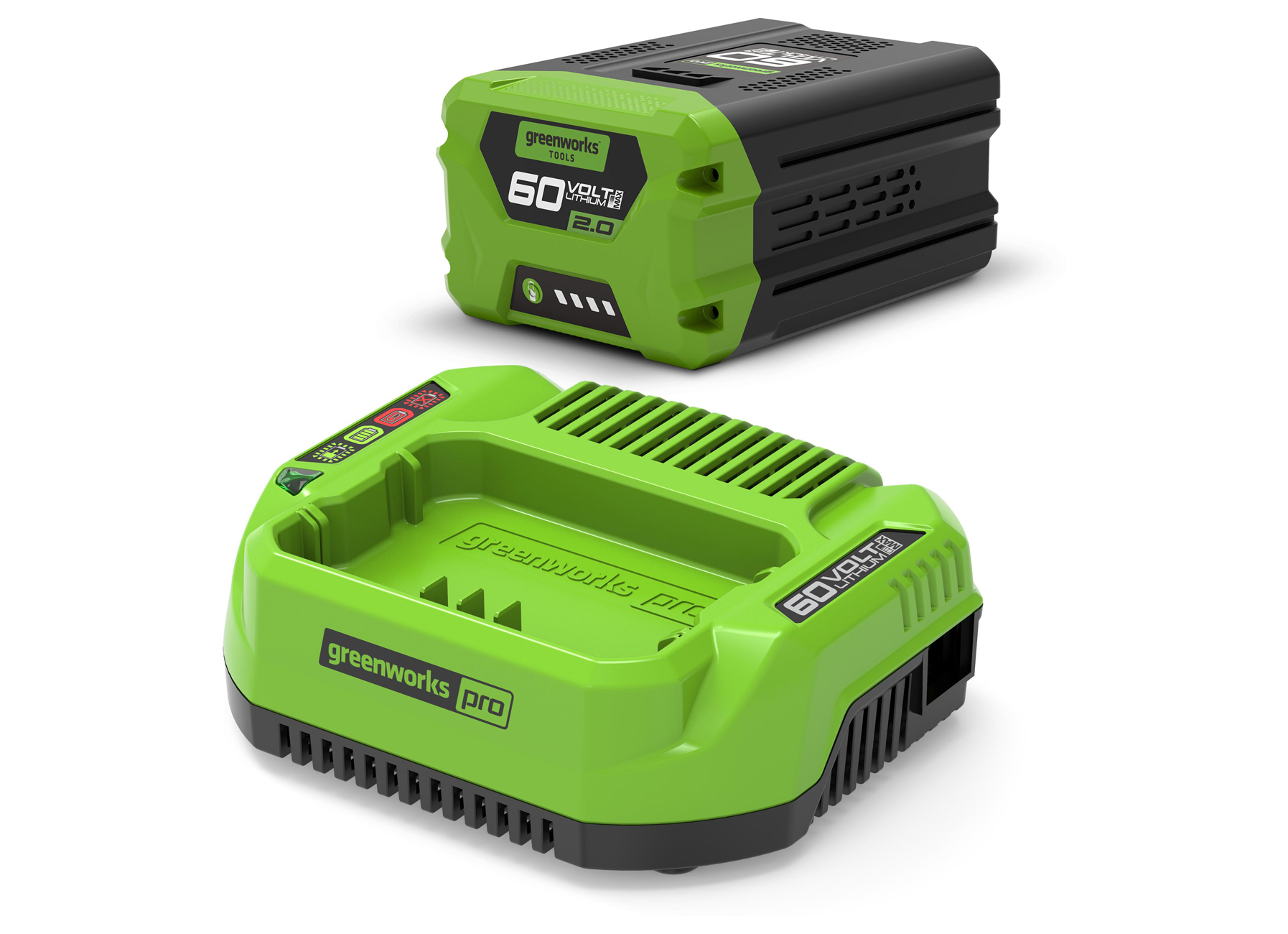 GREENWORKS ACCU LI-ION 60V 2AH + LADER