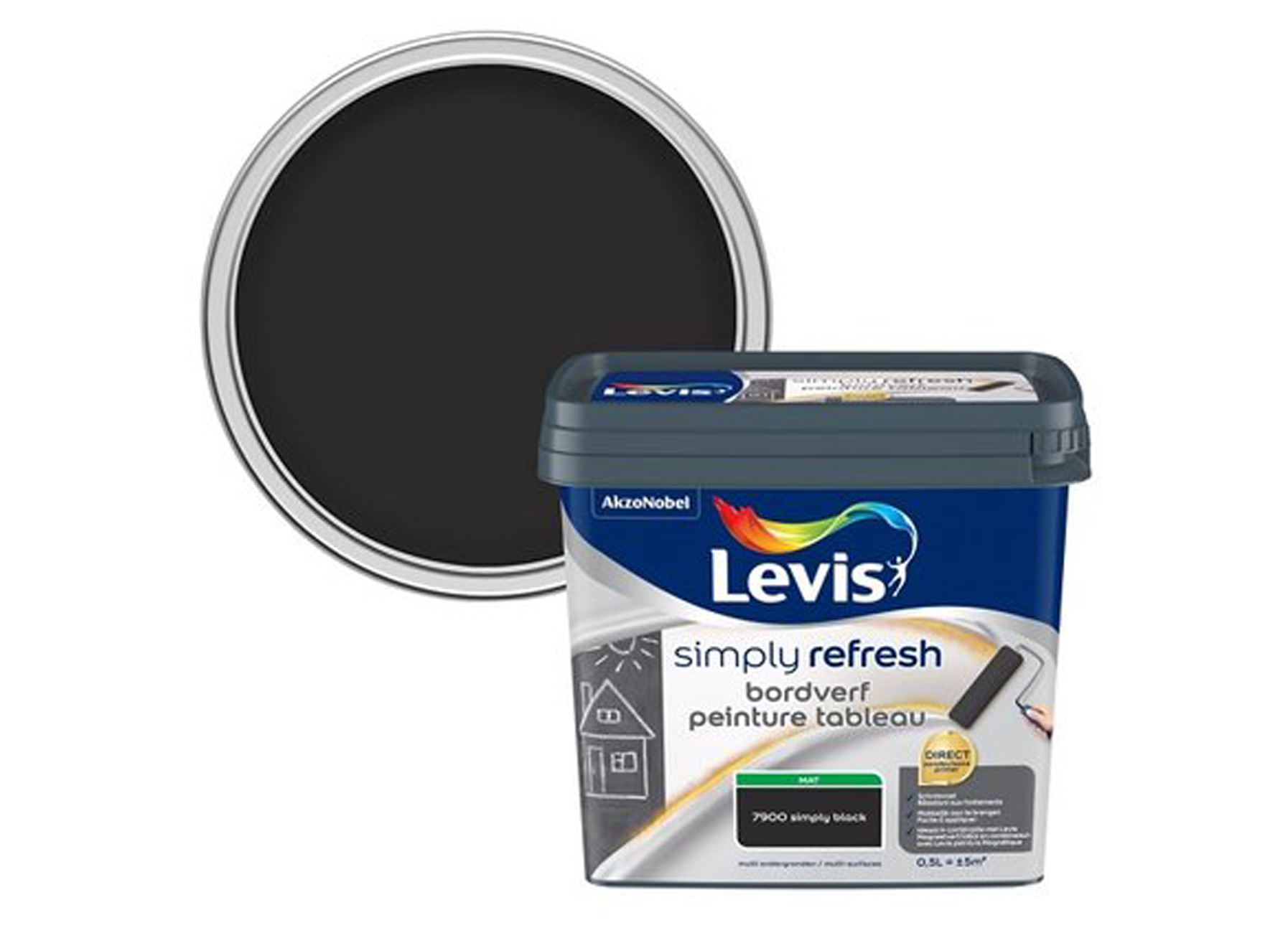 LEVIS SIMPLY REFRESH BORDVERF MAT SIMPLY BLACK 500ML