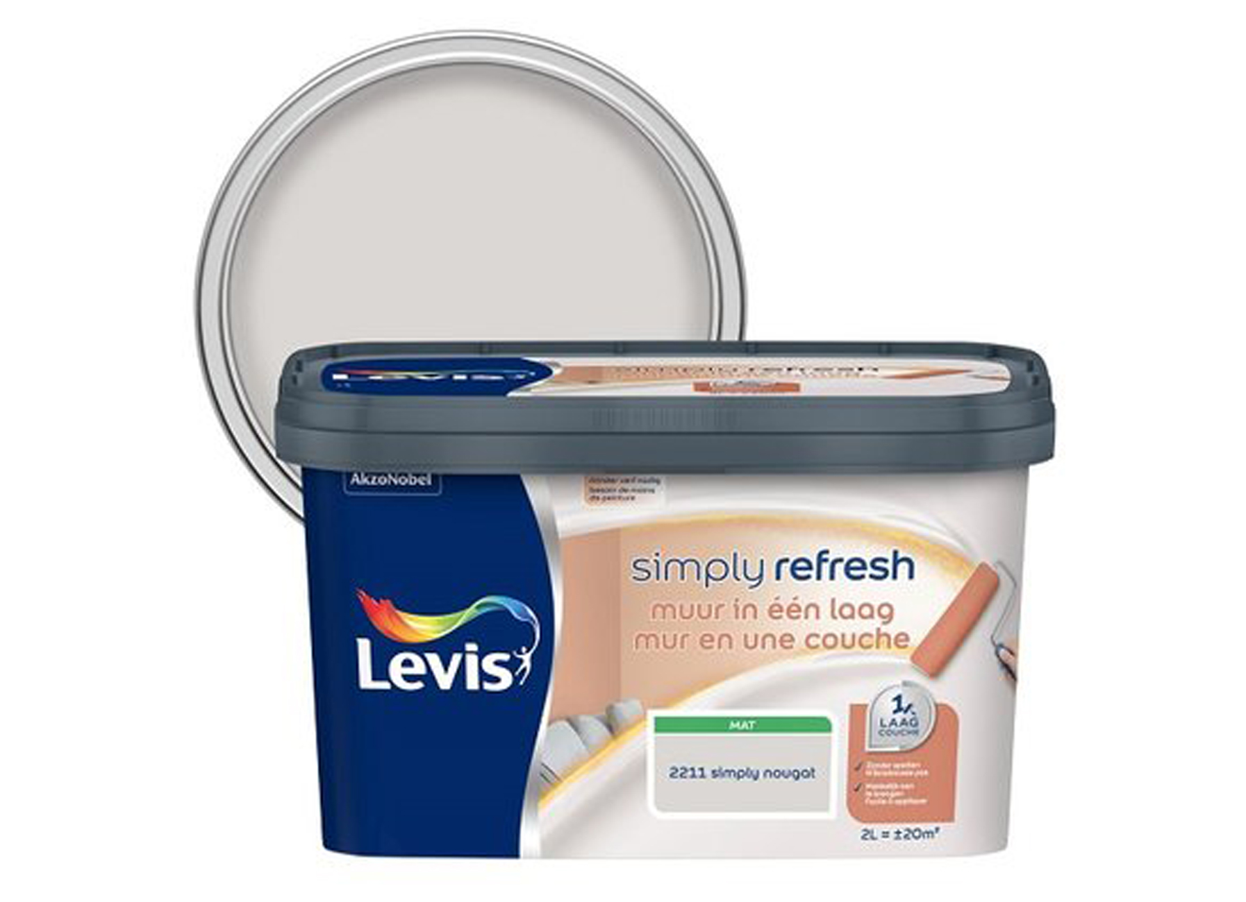 LEVIS SIMPLY REFRESH MUUR IN EEN LAAG MAT NOUGAT 2L