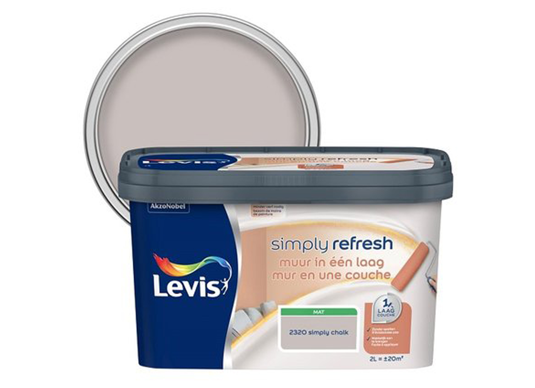 LEVIS SIMPLY REFRESH MUUR IN EEN LAAG MAT CHALK 2L