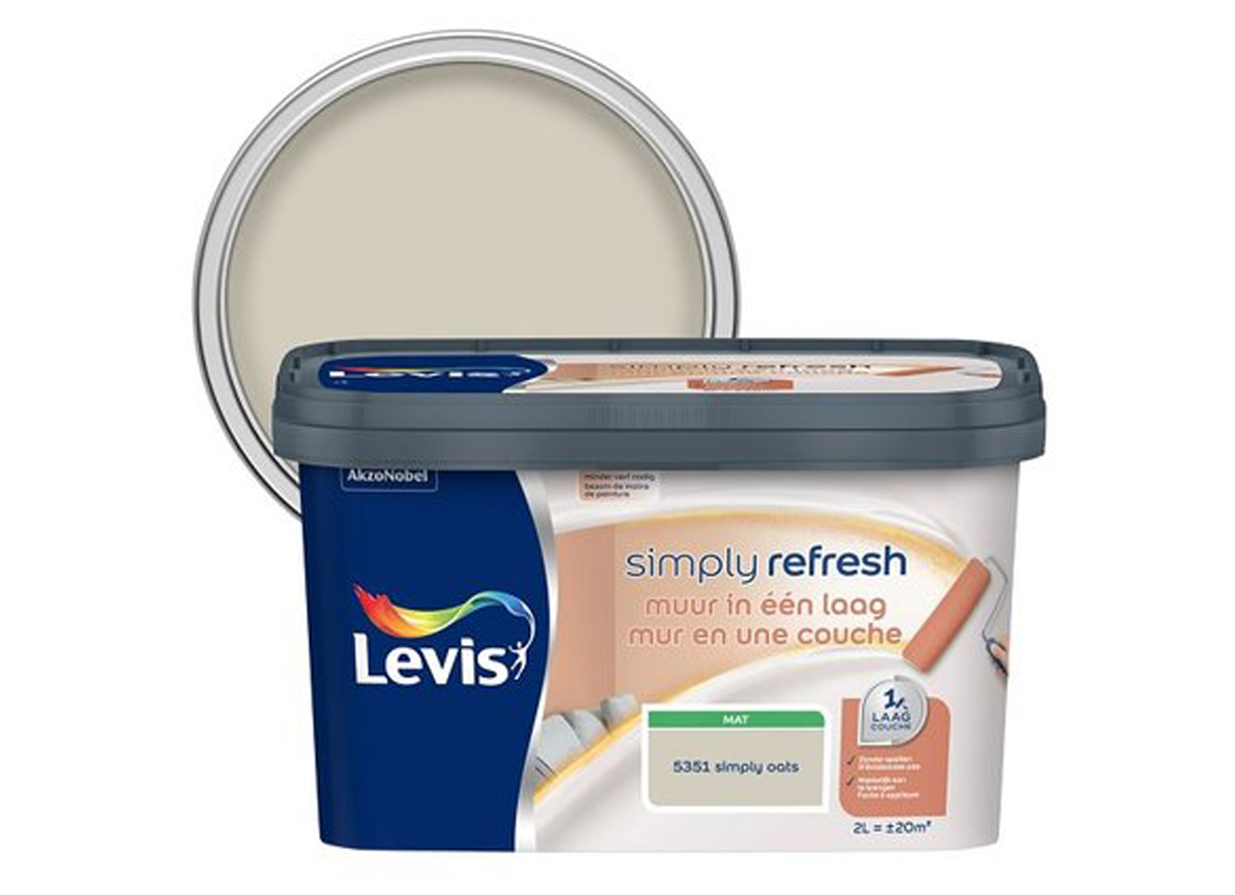 LEVIS SIMPLY REFRESH MUUR IN EEN LAAG MAT OATS 2L