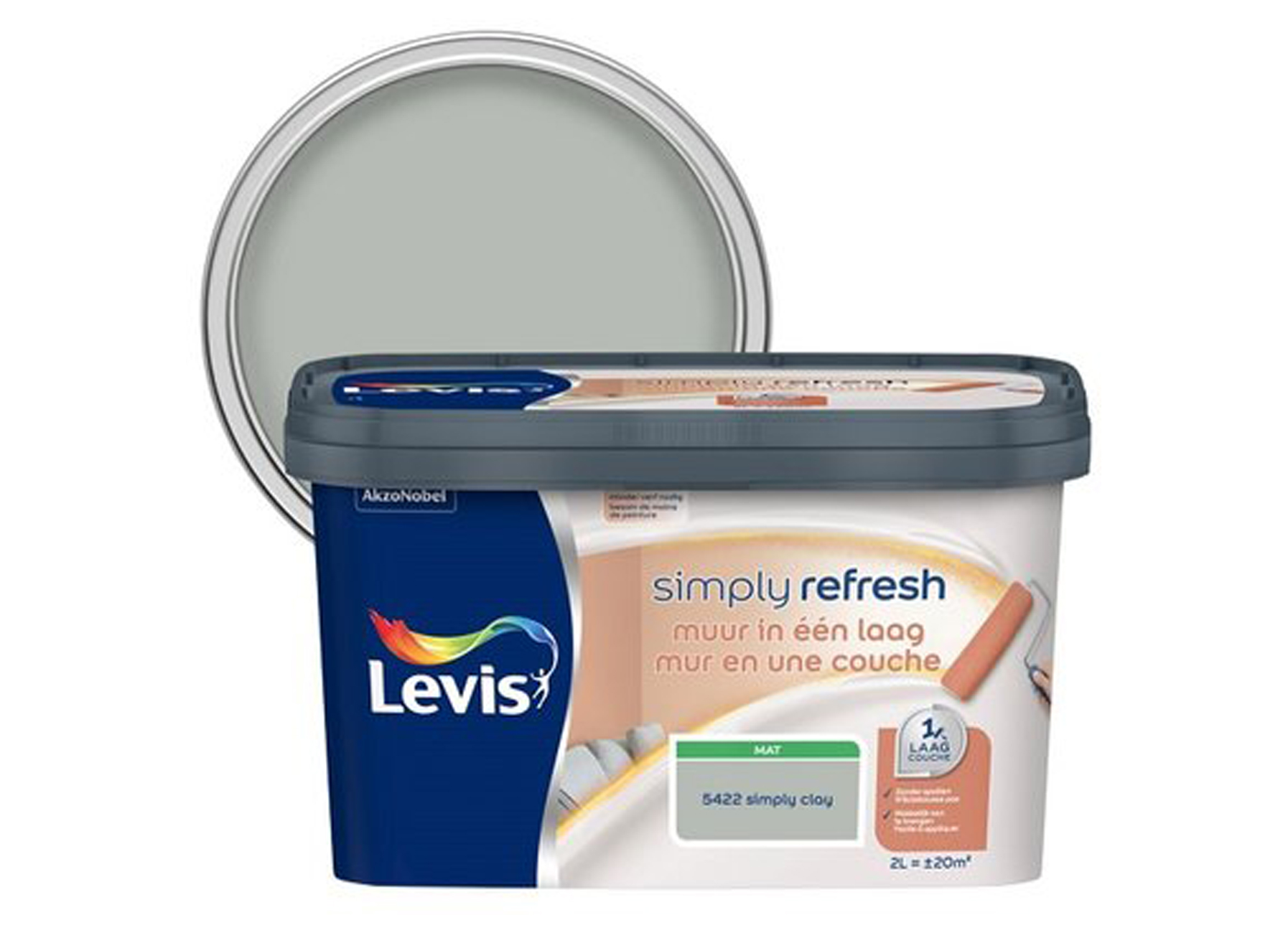 LEVIS SIMPLY REFRESH MUUR IN EEN LAAG MAT CLAY 2L