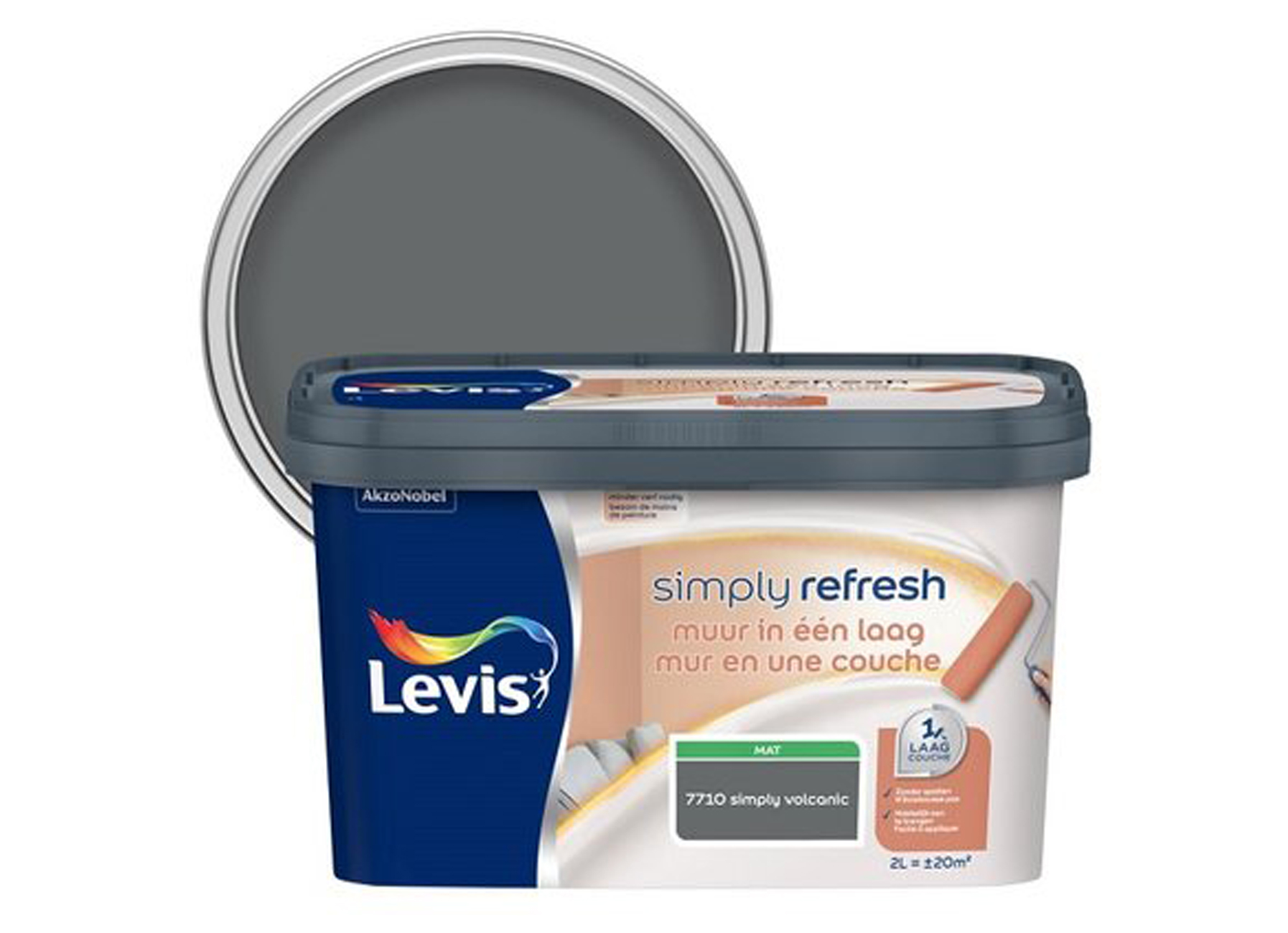 LEVIS SIMPLY REFRESH MUUR IN EEN LAAG MAT VOLCANIC 2L