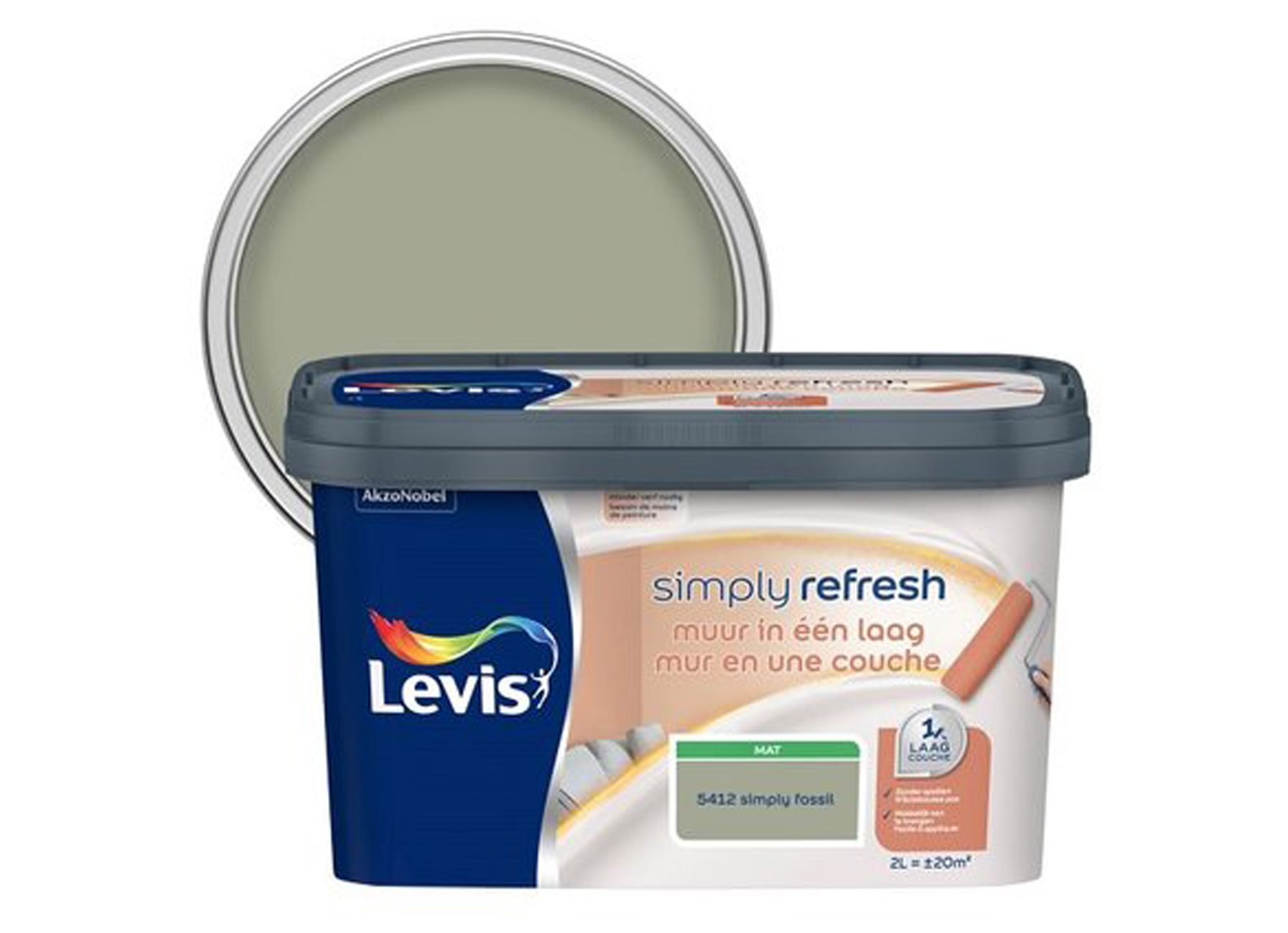 LEVIS SIMPLY REFRESH MUUR IN EEN LAAG MAT FOSSIL 2L
