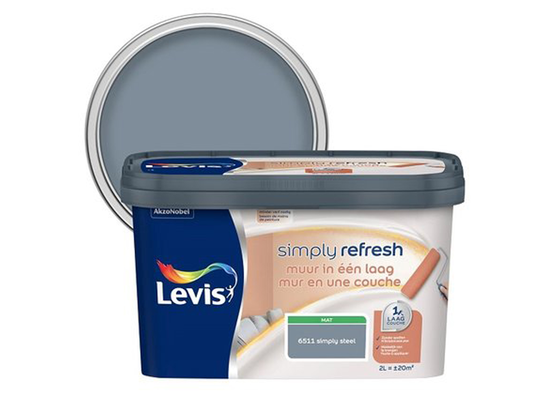 LEVIS SIMPLY REFRESH MUUR IN EEN LAAG MAT STEEL 2L