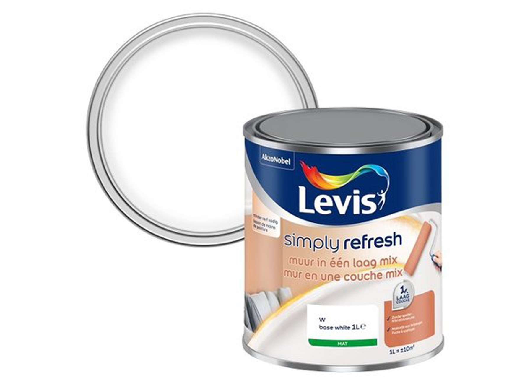 LEVIS SIMPLY REFRESH MUUR IN EEN LAAG MIX WHITE 1L