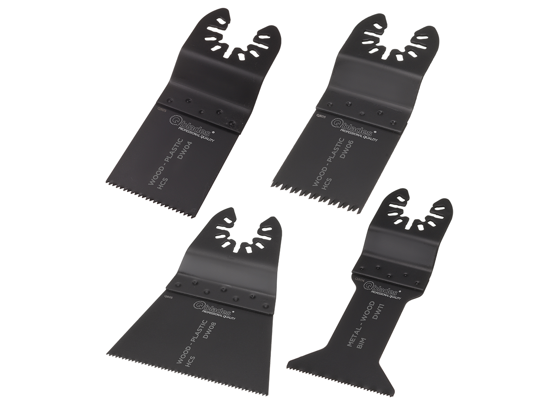 QBLADES INVALZAAGBLADEN SET HCS/BIM DW92 HOUT & METAAL 4 STUKS