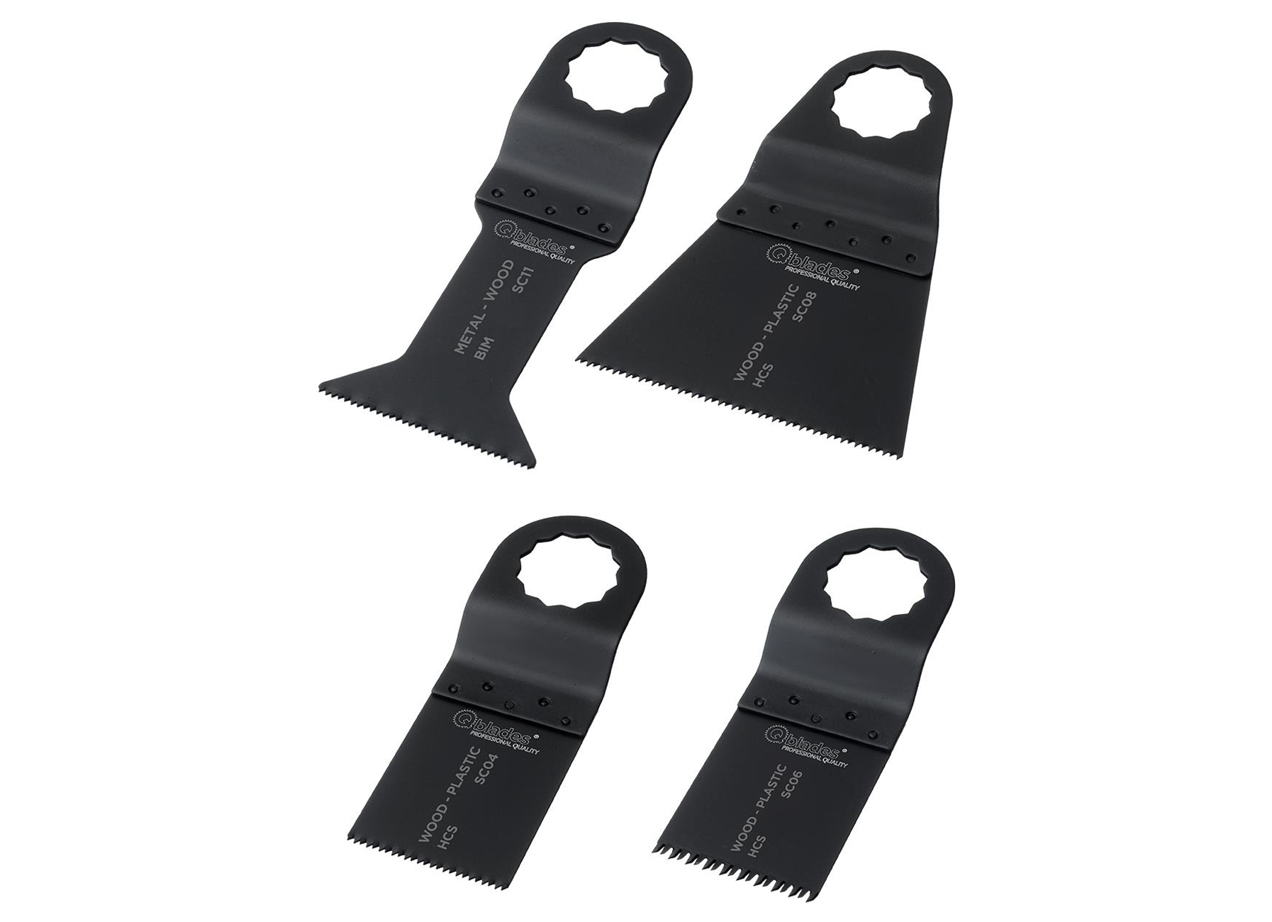 QBLADES INVALZAAGBLADEN SET HCS/BIM SC92 HOUT & METAAL 4 STUKS