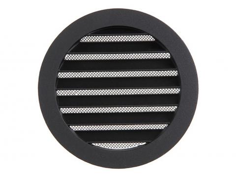 RENSON GRILLE ESTAMPEE RONDE A ENCASTRER 434/R ALU NOIR Ø125MM