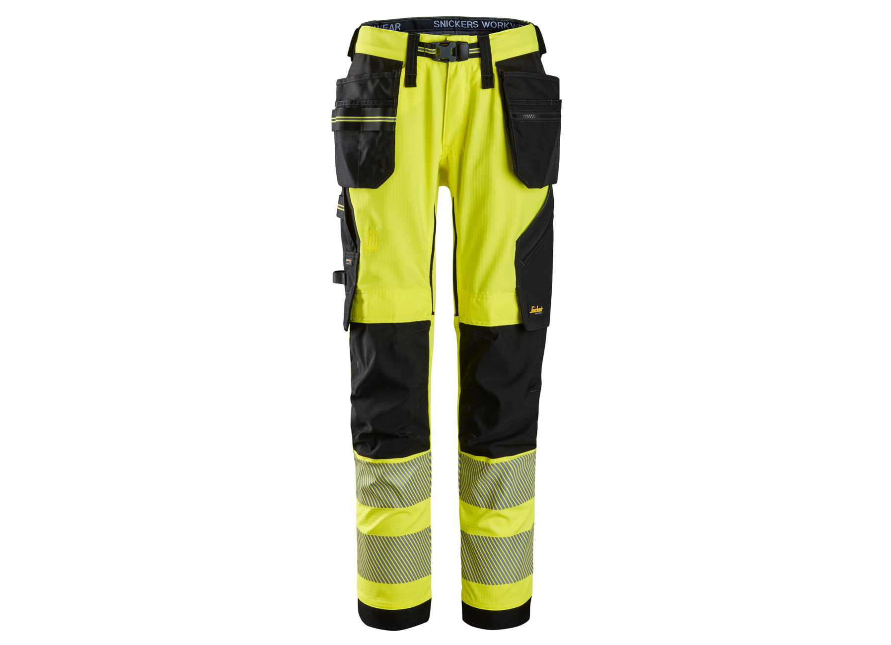 SNICKERS HIGH-VIS CLASS 2 STRETCH WERKBROEK GEEL/ZWART M:50