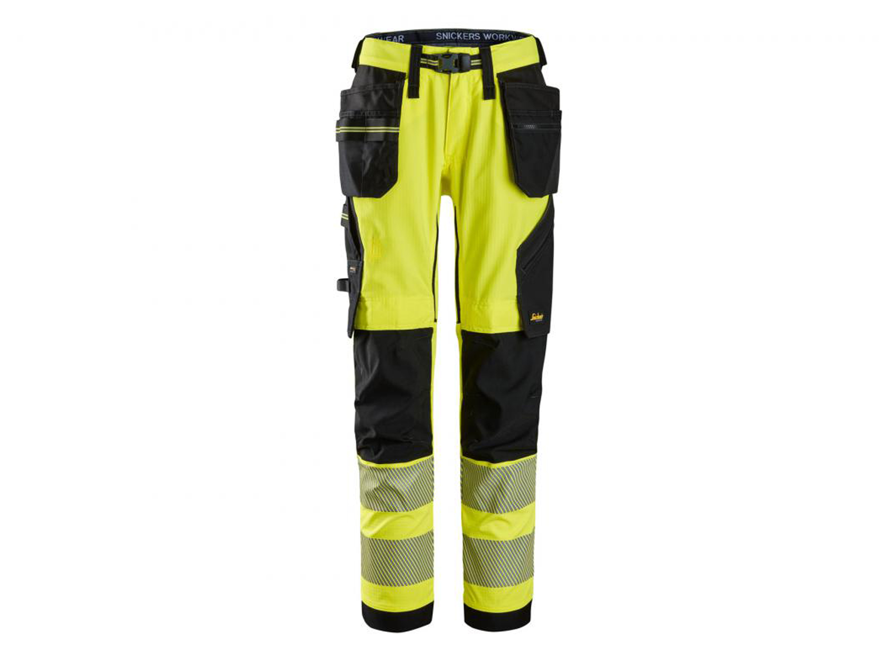 SNICKERS JUNIOR PANTALON DE TRAVAIL STRETCH HIGH-VIS CLASS 2 JAUNE/NOIR T: 150
