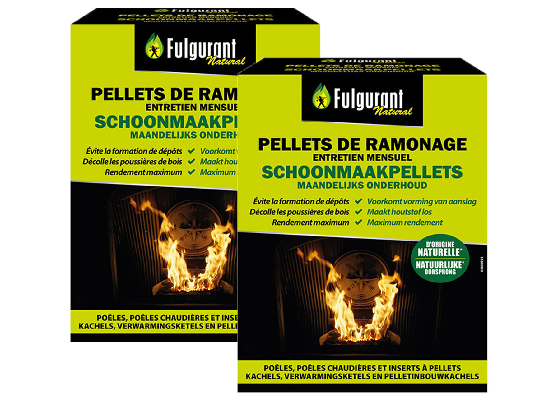 DUOPACK FULGURANT PELLETS DE RAMONAGE ENRETIEN MENSUEL