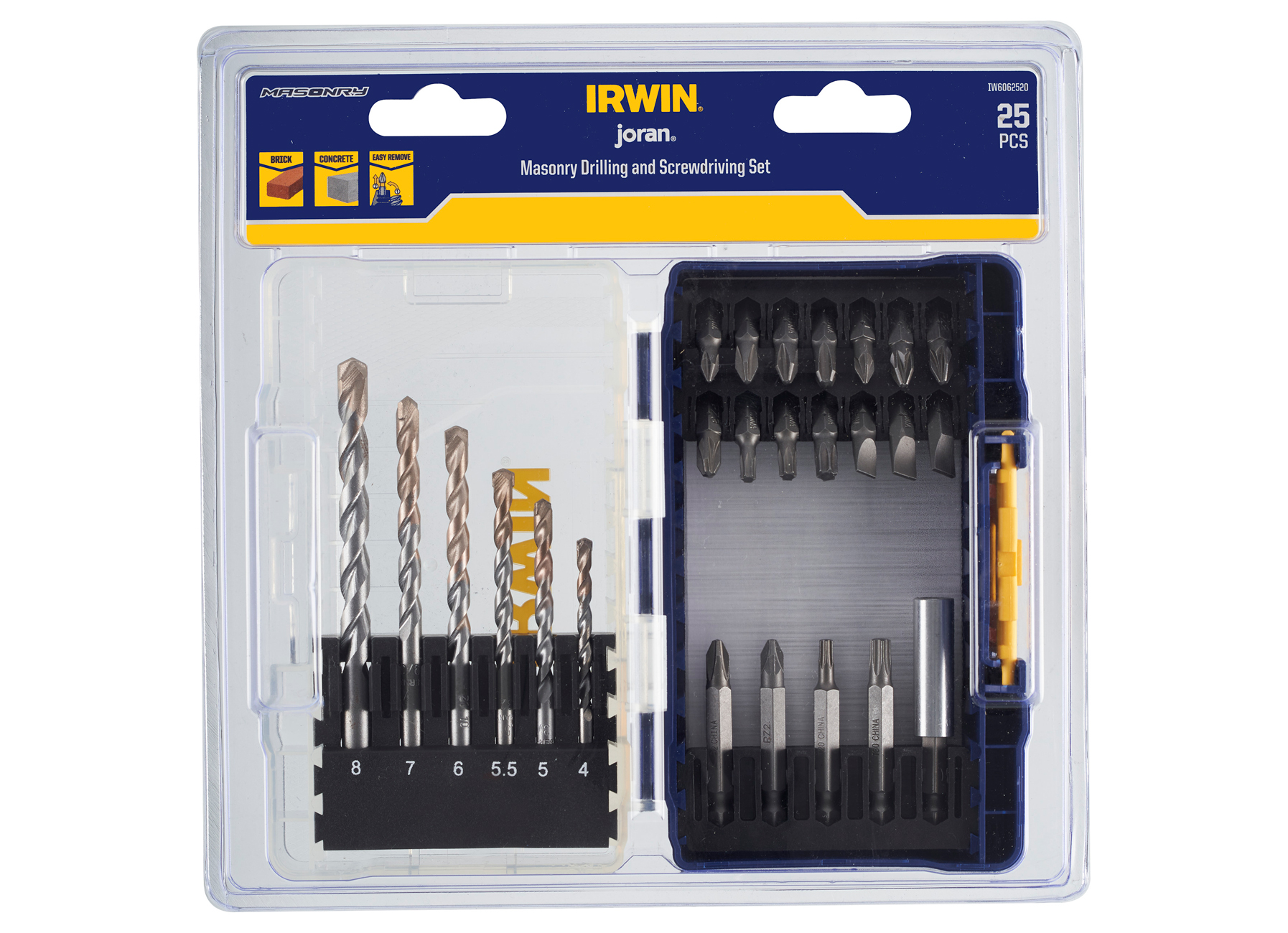 IRWIN SET DE FORETS ET EMBOUTS DE VISSAGE 25PCS 