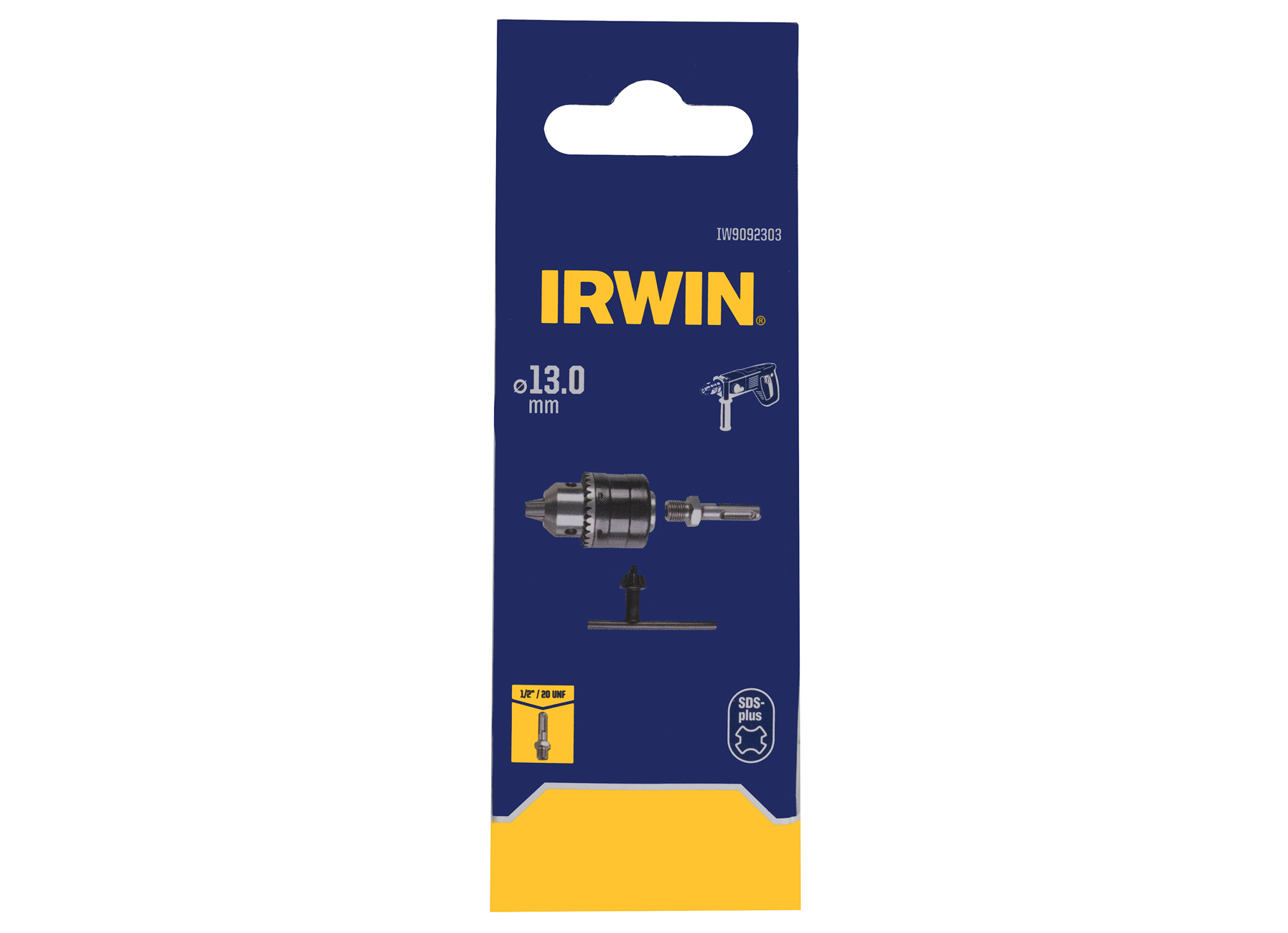 IRWIN MANDRIN POUR PERCEUSE A PERCUSSION STANDARD DE 13MM ET ADAPTEUR SDS+