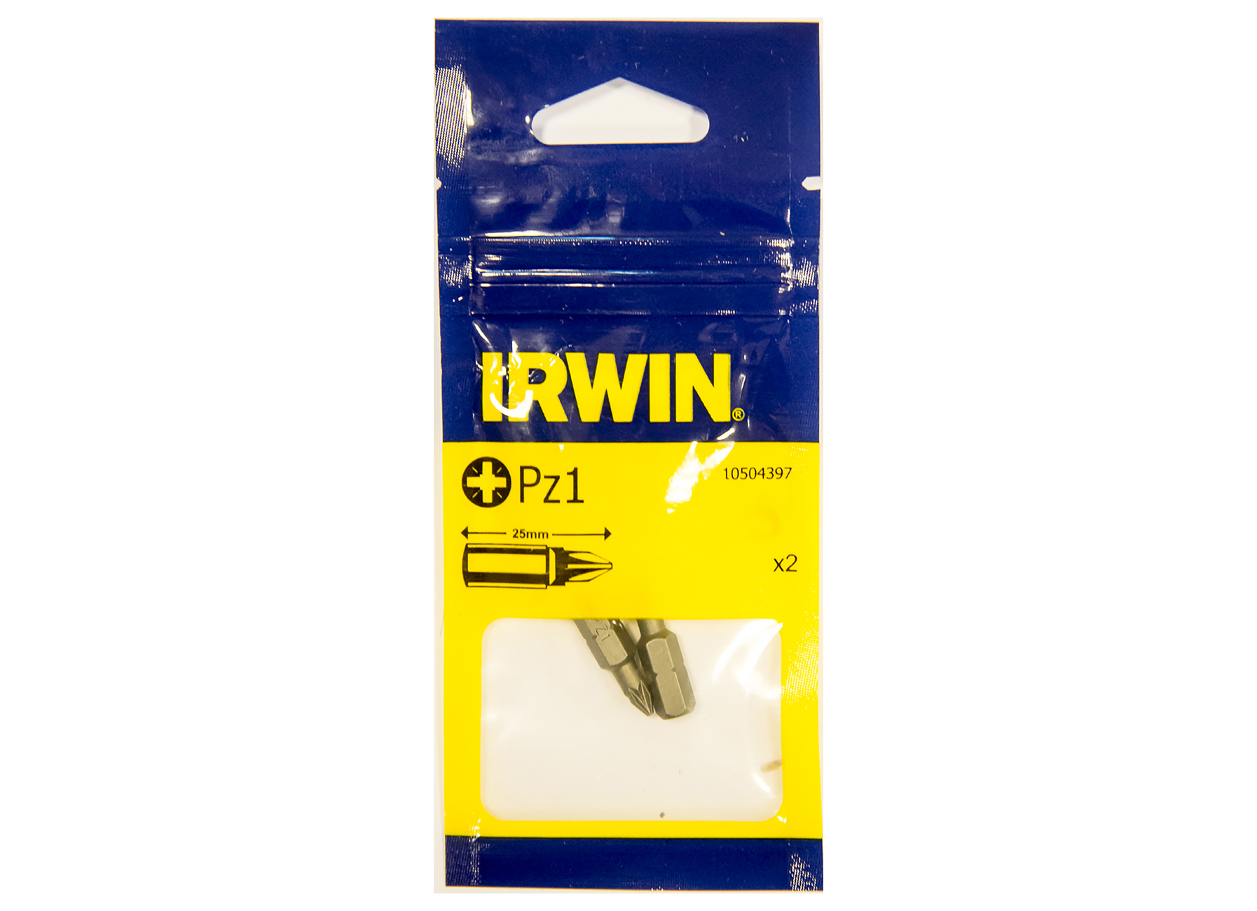 IRWIN SCHROEFBIT POZIDRIV PZ1 - 1/4''/25 MM - 2 STUKS