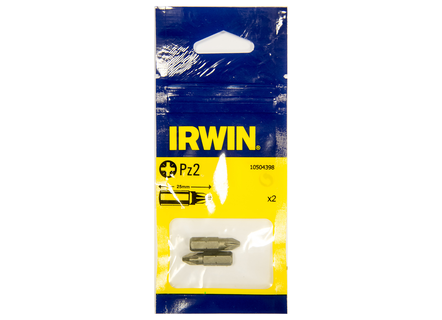 IRWIN SCHROEFBIT POZIDRIV PZ2 - 1/4''/25 MM - 2 STUKS