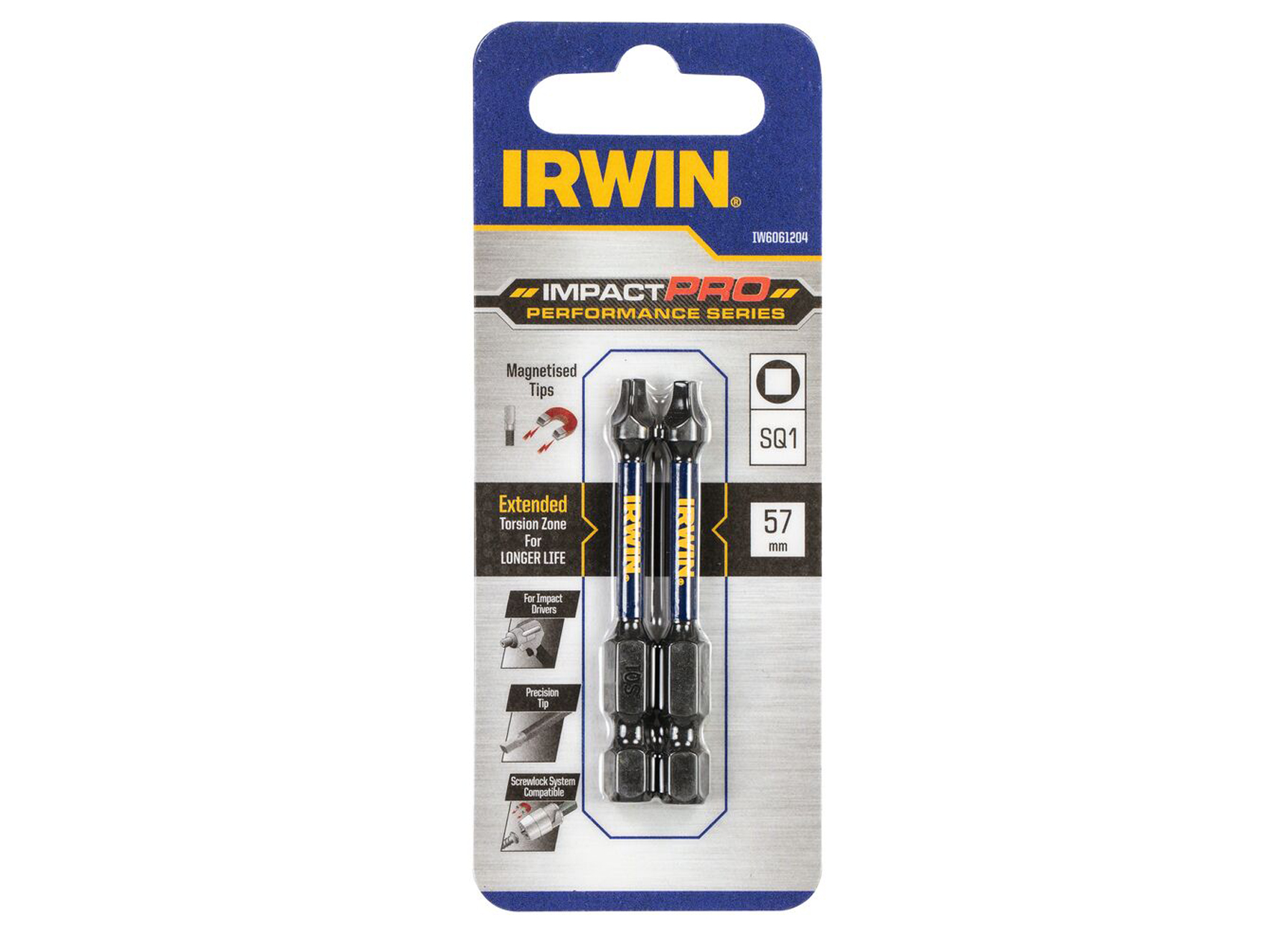 IRWIN IMPACT PRO  57MM SQ1 - 2 STK