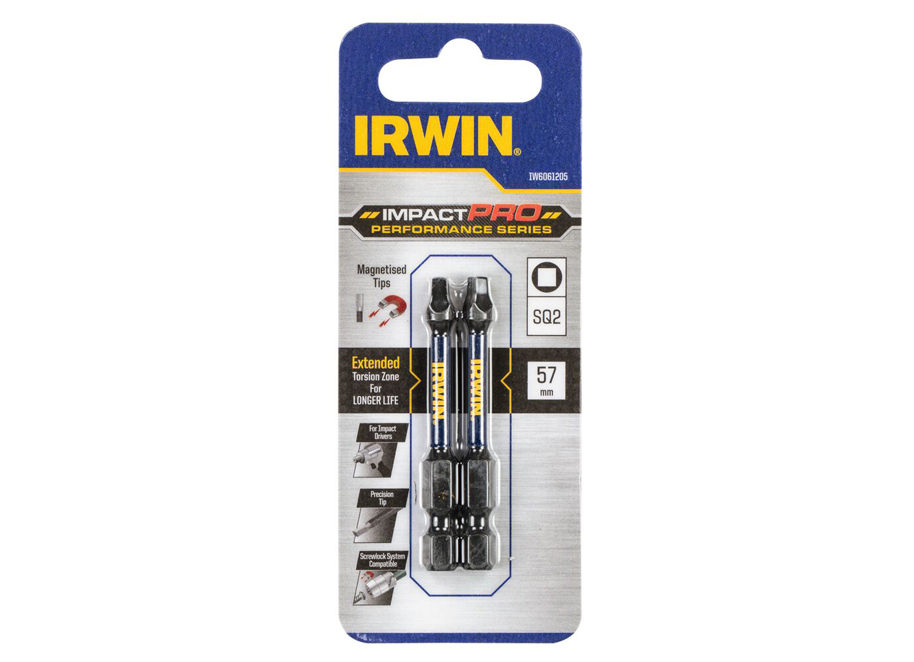 IRWIN IMPACT PRO  57MM SQ2 - 2 STK