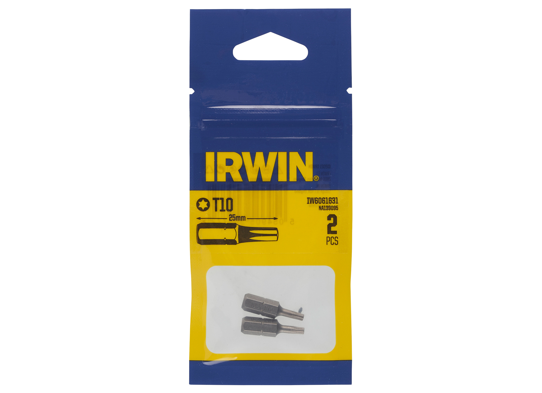 IRWIN TORX T10 - 1/4''/25MM - 2 PIECES
