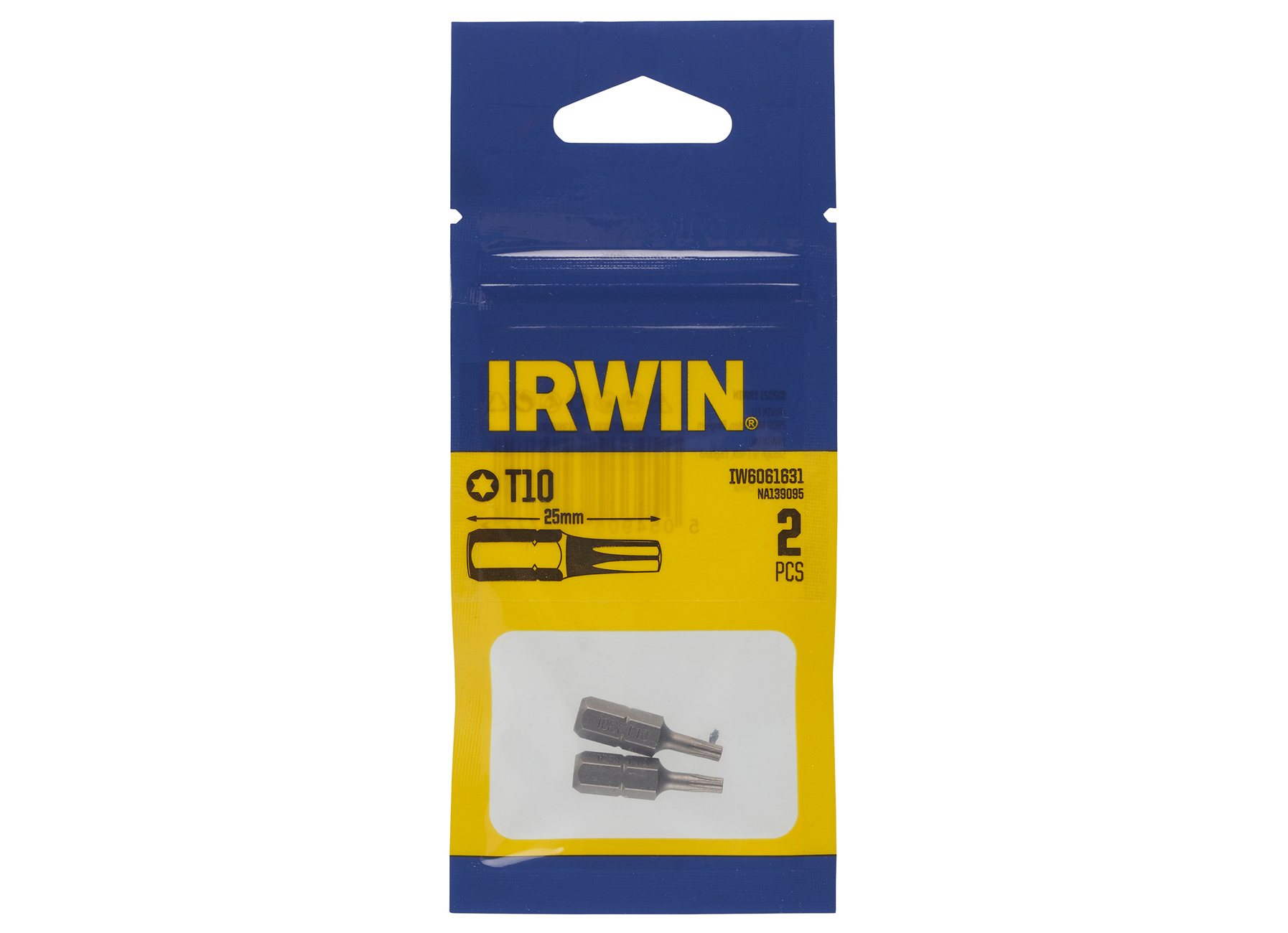 IRWIN TORX T10 - 1/4''/25MM - 2 STUKS