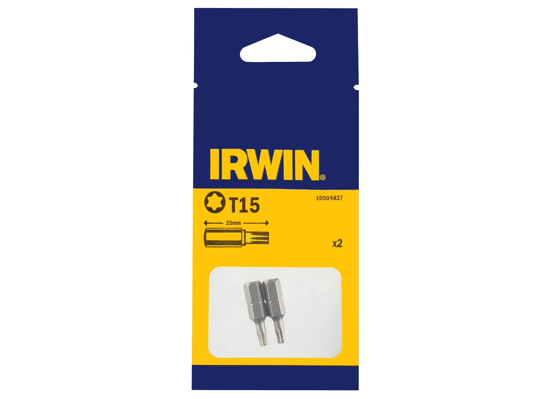 IRWIN TORX T15 - 1/4''/25MM - 2 PIECES