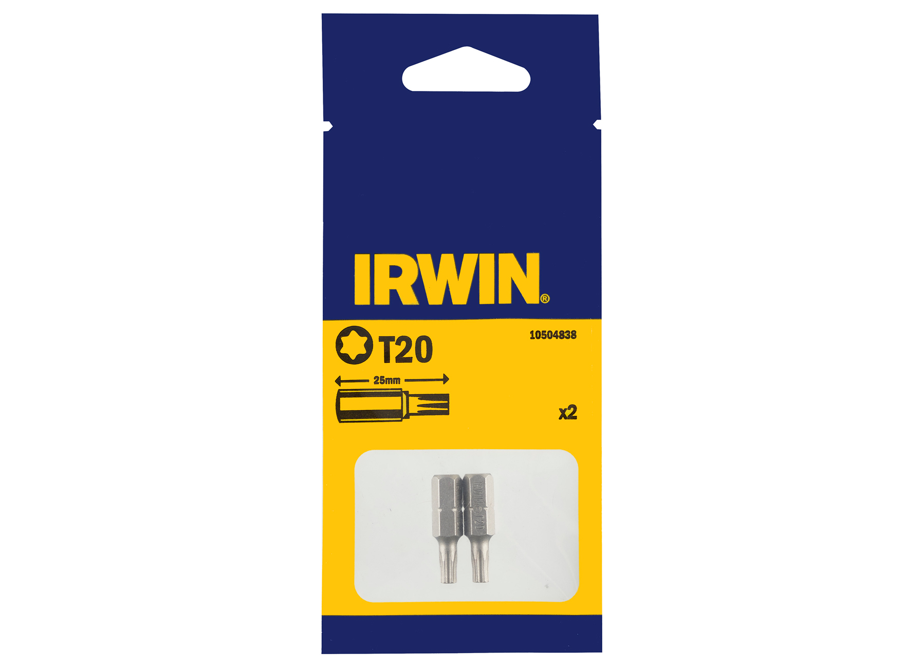 IRWIN TORX T20 - 1/4''/25MM - 2 PIECES