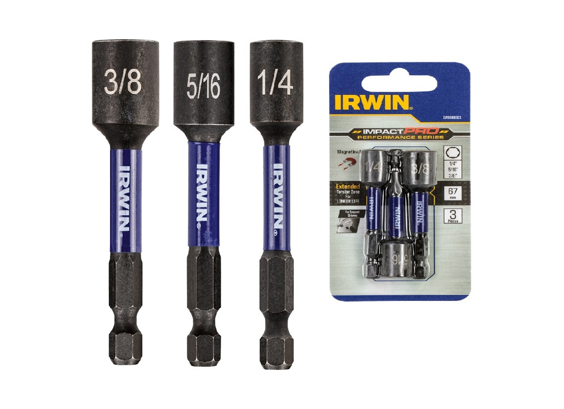 IRWIN IMPACT PRO 65MM SET ZESKANTDOPSLEUTELS - 3 DELIG - 7/8/10MM