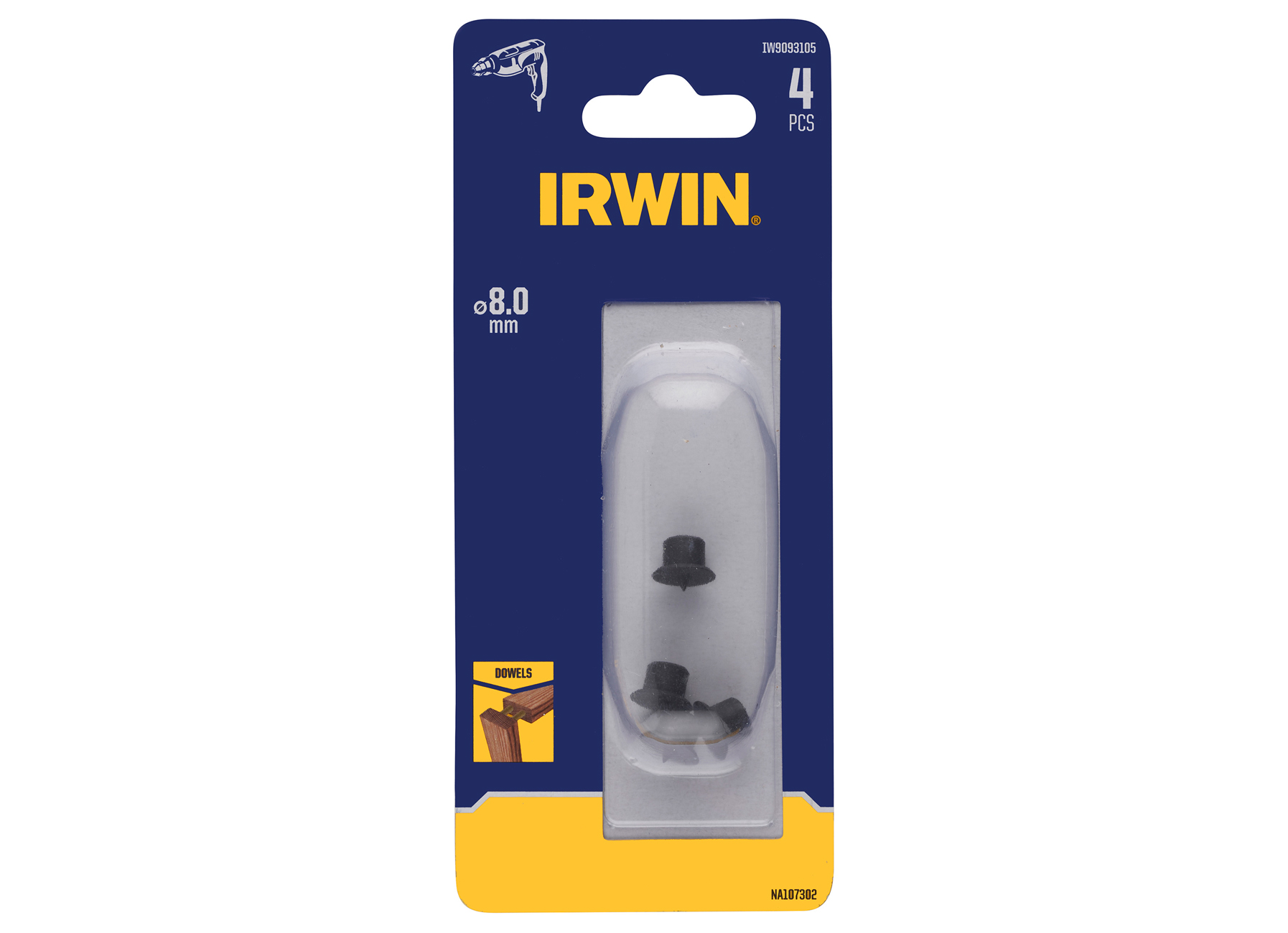 IRWIN POINTE DE CENTRAGE, 4PCS, Ø8MM