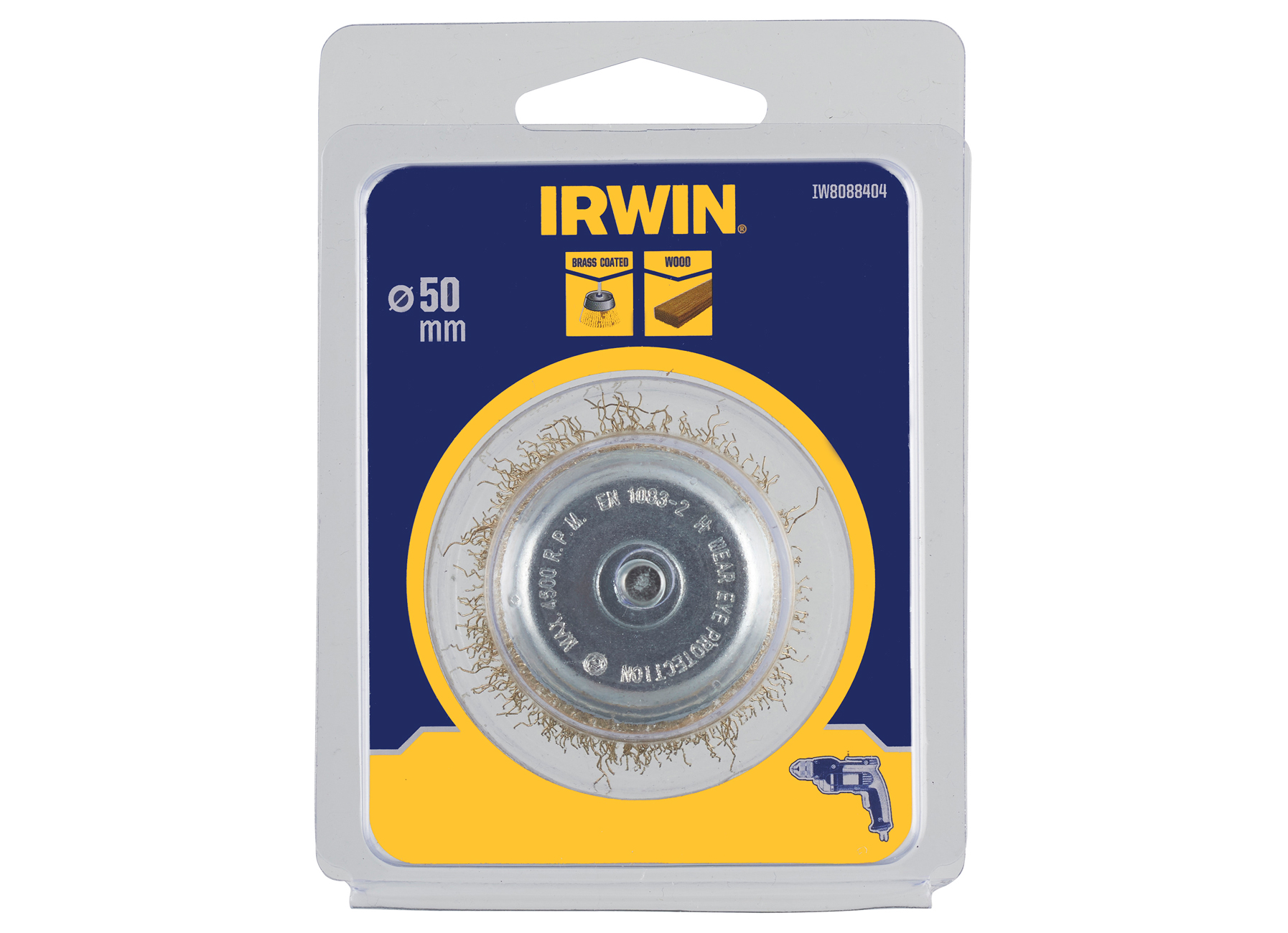 IRWIN BROSSE METALLIQUE EN ACIER (LAITON) POUR LE BOIS, Ø 50MM