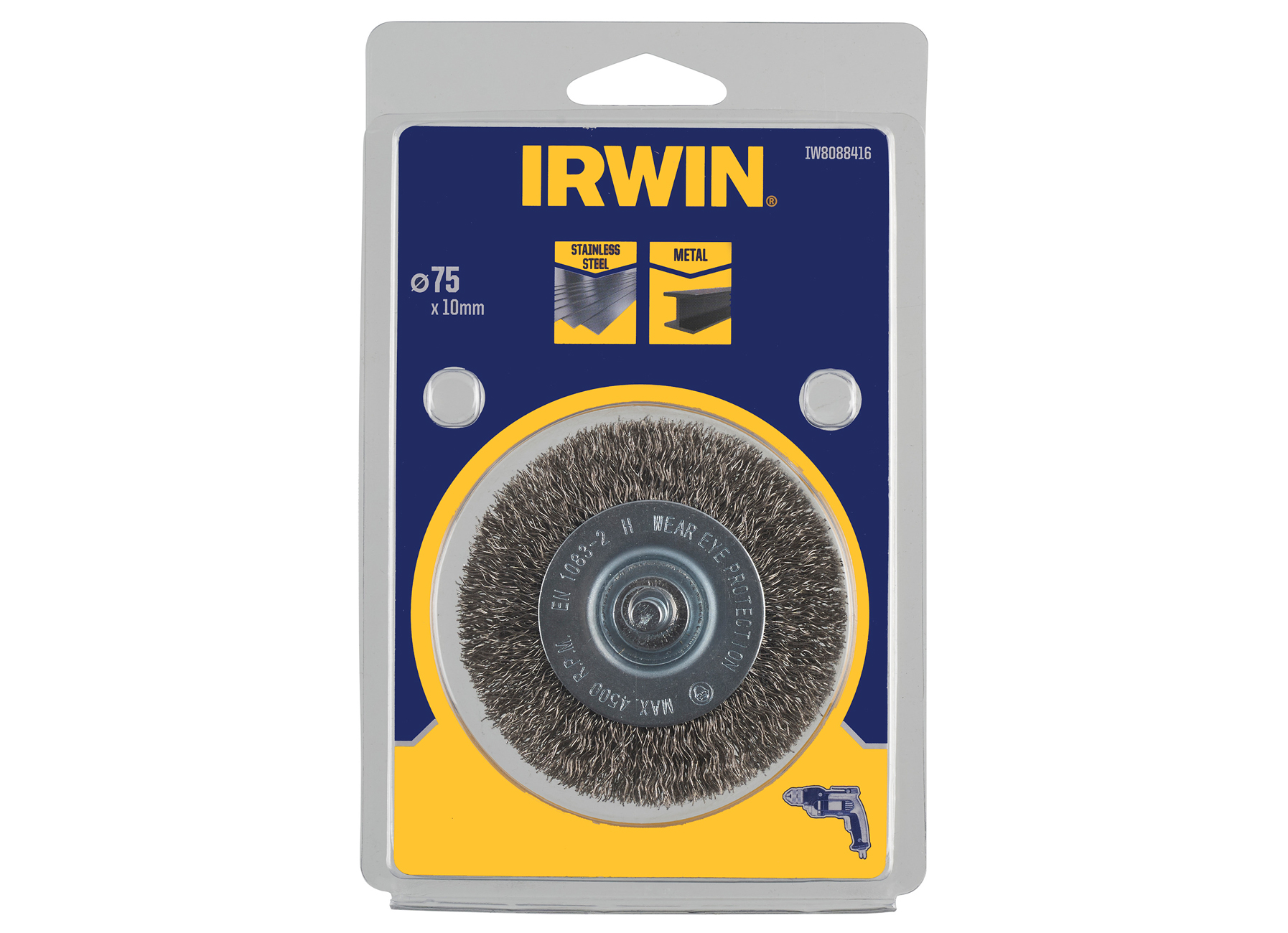 IRWIN BROSSE METALLIQUE POUR METAL ET ACIER, Ø 75MM, EPAISSEUR 10MM