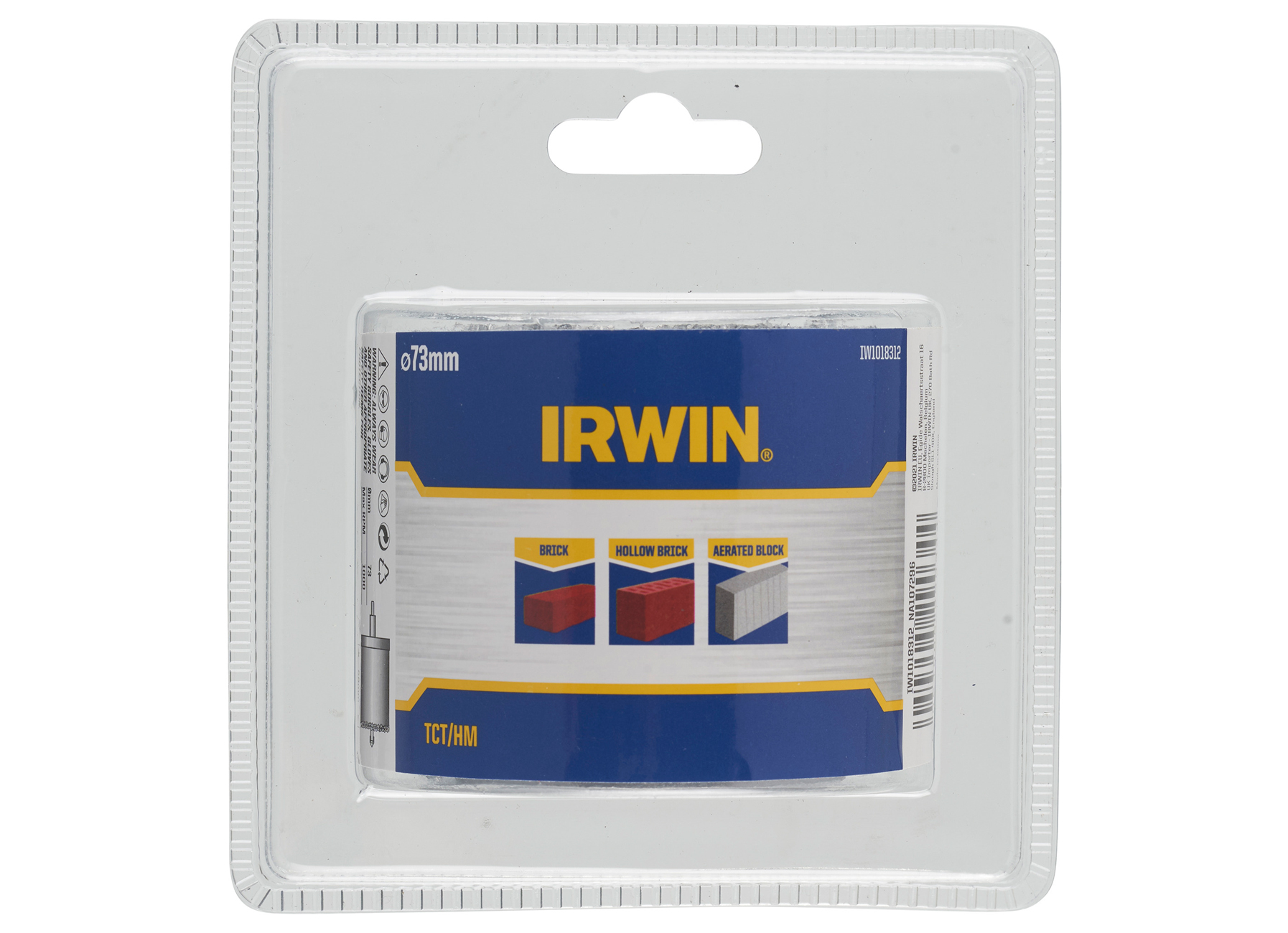 IRWIN TCT GATZAAG, Ø 73MM, VOOR STEEN, ZONDER ADAPTOR