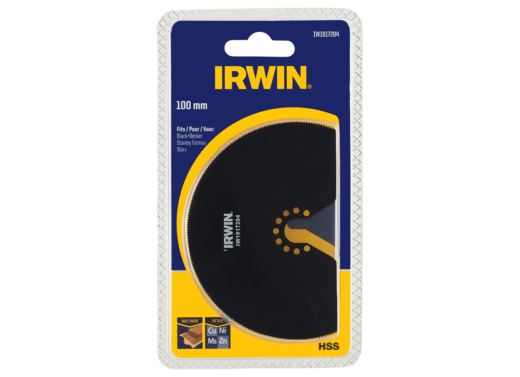 IRWIN SEGMENTZAAGBLAD VOOR OSCILLERENDE MULTITOOLS B+D, VOOR HOUT EN KUNSTSTOF, BREEDTE 100MM