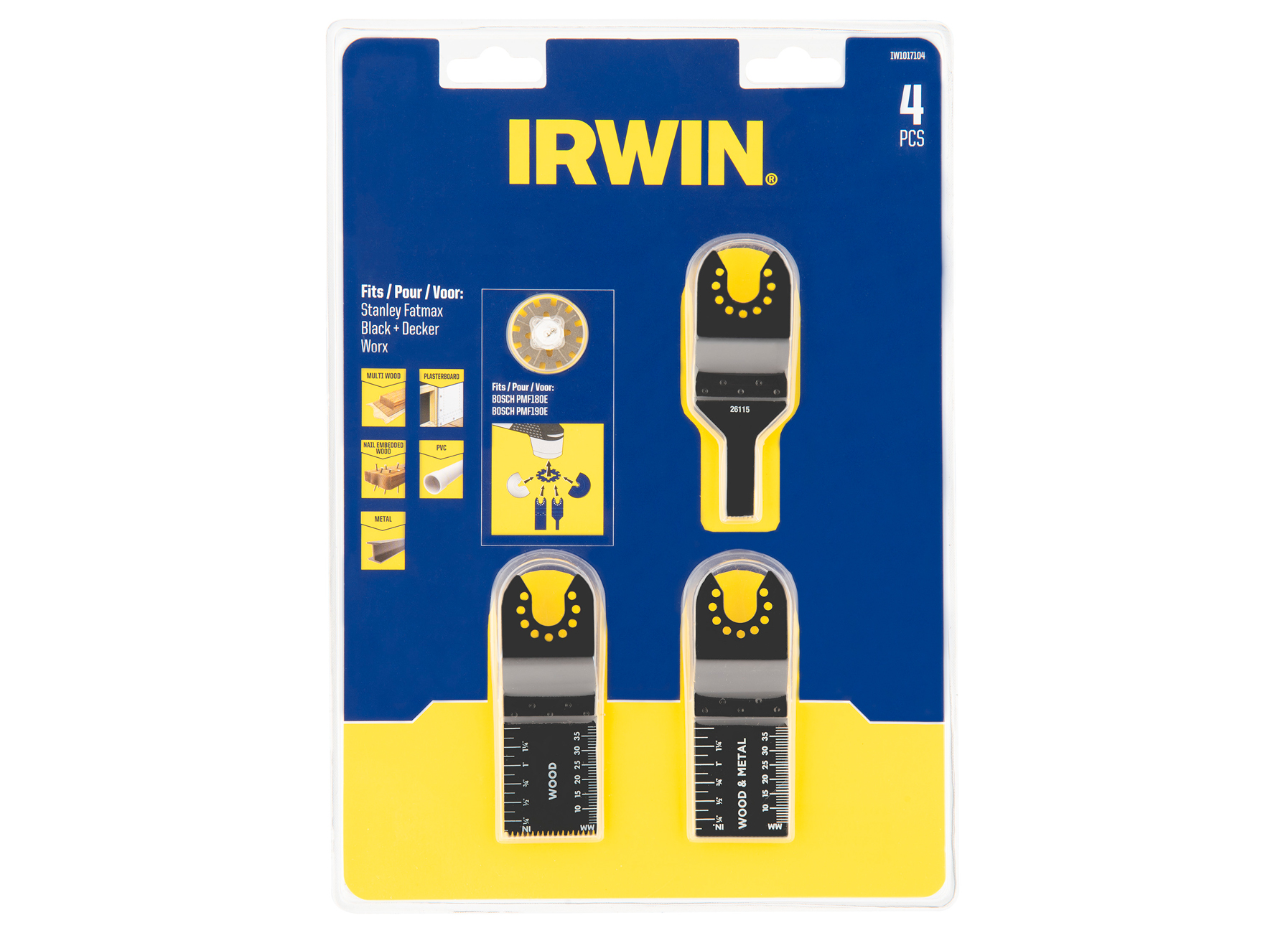 IRWIN SET SEGMENTZAAGBLADEN 3PCS VOOR OSCILLERENDE MULTITOOLS