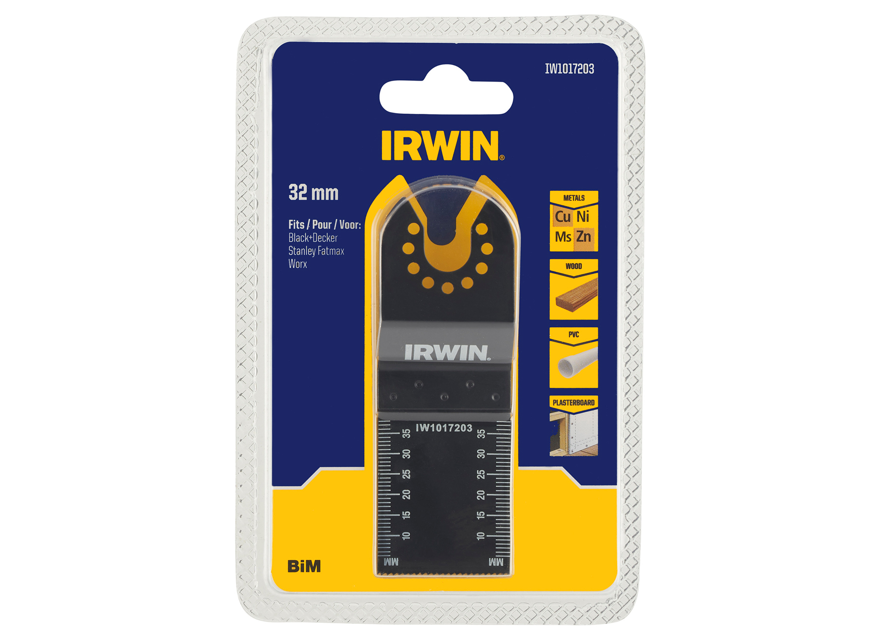 IRWIN LAME DE SCIE PLONGEANTE POUR LE BOIS ET METAL, LARGEUR 32MM, PROFONDEUR 40MM