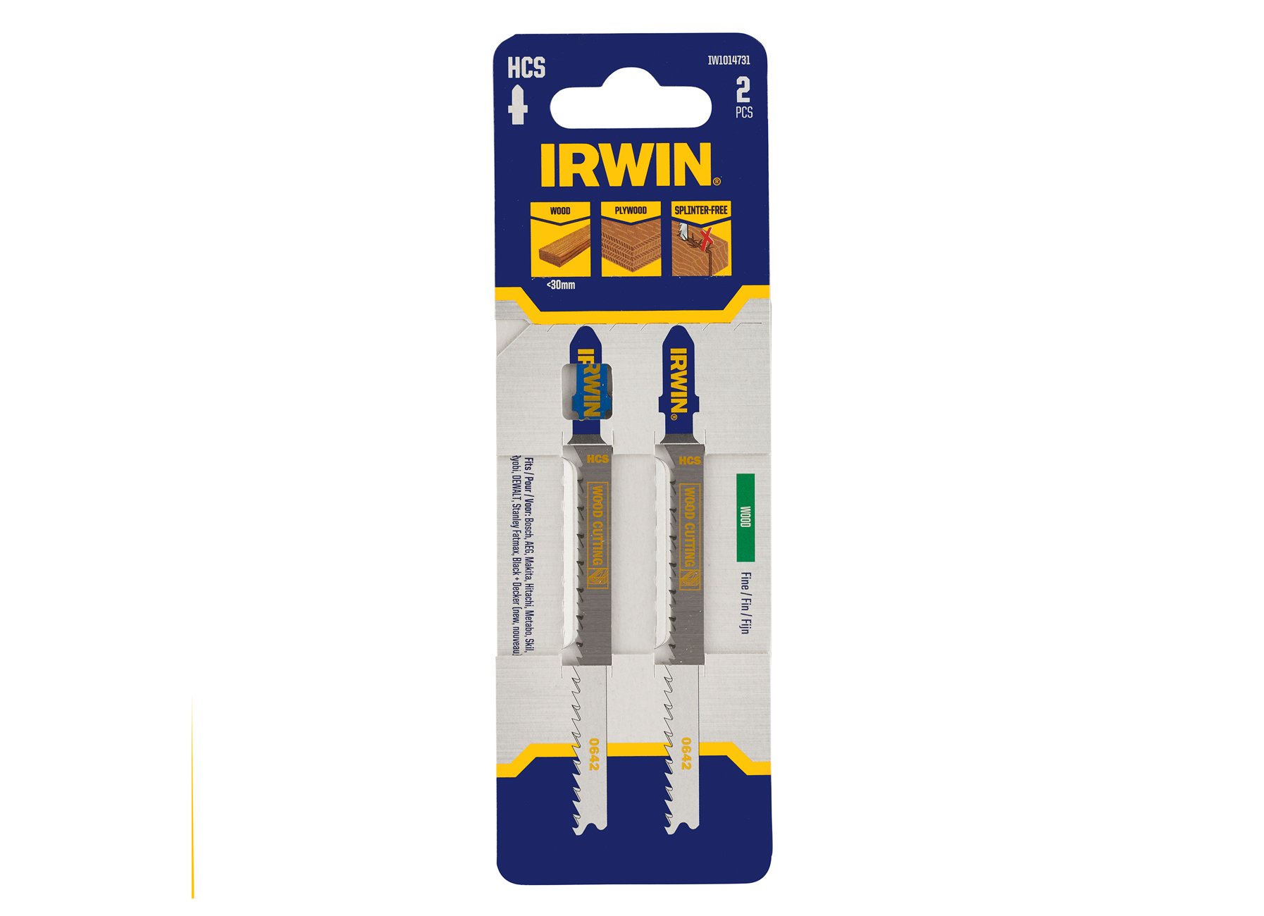 IRWIN PRO PERFORMANCE LAME DE SCIES SAUTEUSES BOIS, AGGLOMERE ET MULTIPLEX JUSQU'A 30MM, DENTURE FIN, EMMANCHEMENT T