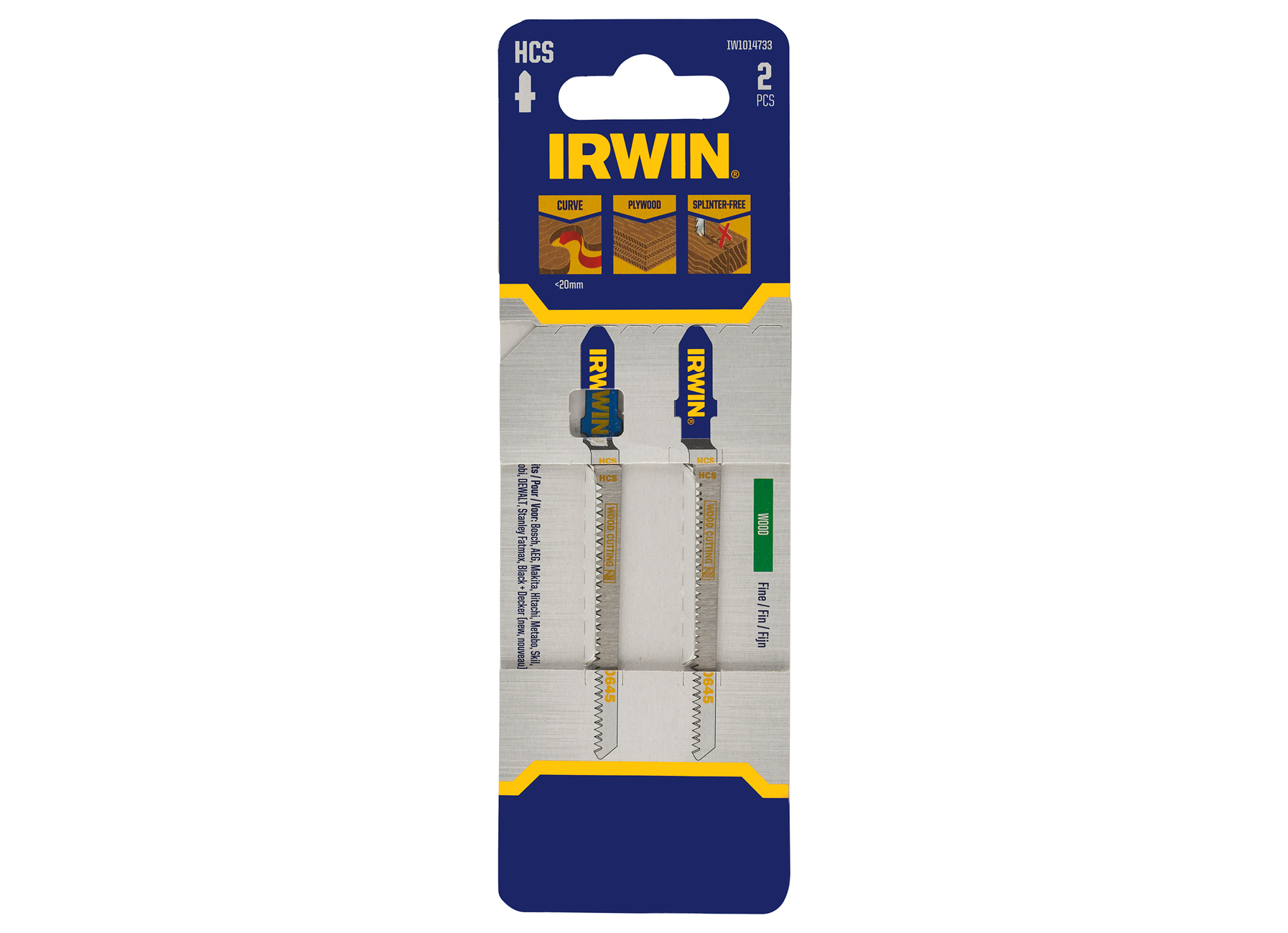 IRWIN PRO PERFORMANCE LAMES DE SCIES SAUTEUSES BOIS, MULTIPLEX JUSQU'A 20MM, DENTURE FIN, EMMANCHEMENT T