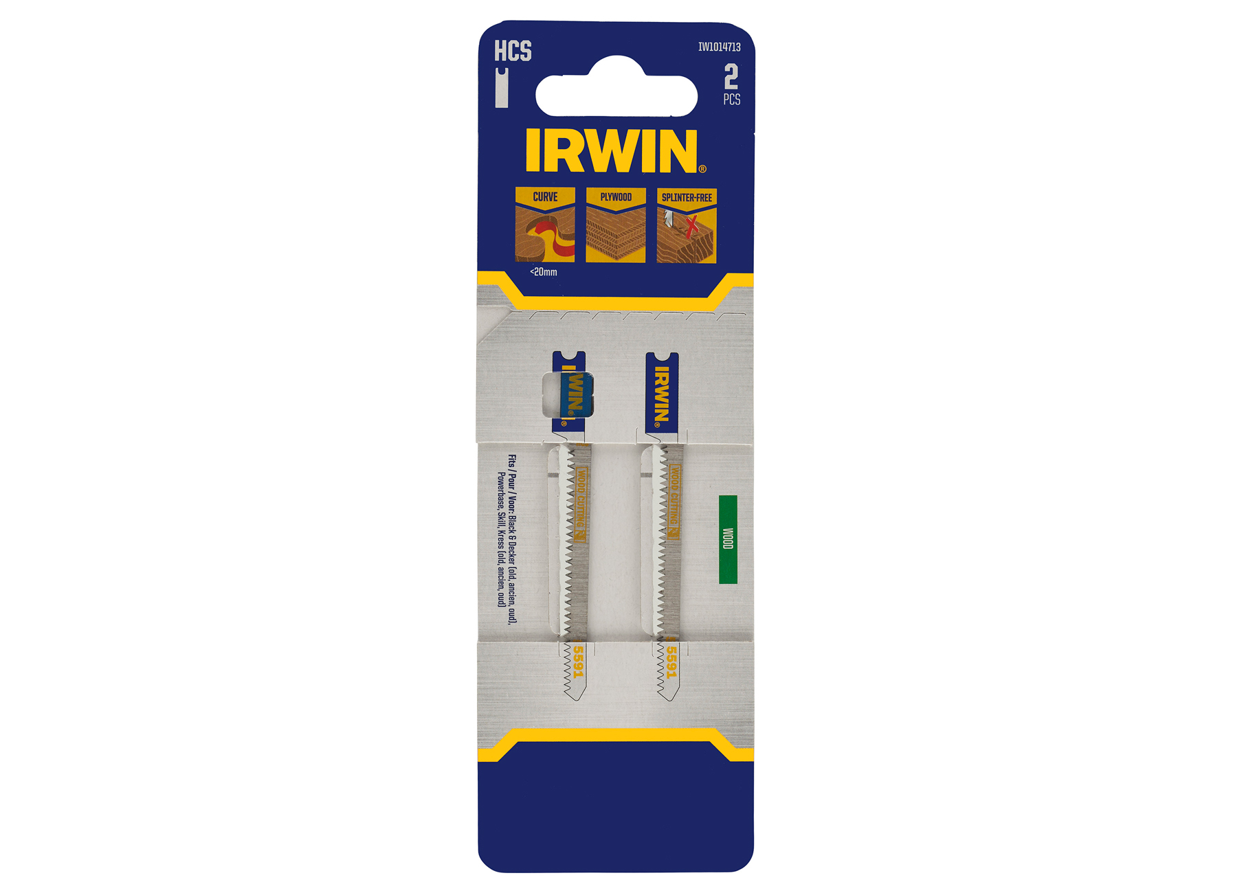 IRWIN PRO PERFORMANCE LAME DE SCIES SAUTEUSES BOIS ET MULTIPLEX JUSQU'A 20MM, DENTURE GROS, EMMANCHEMENT U