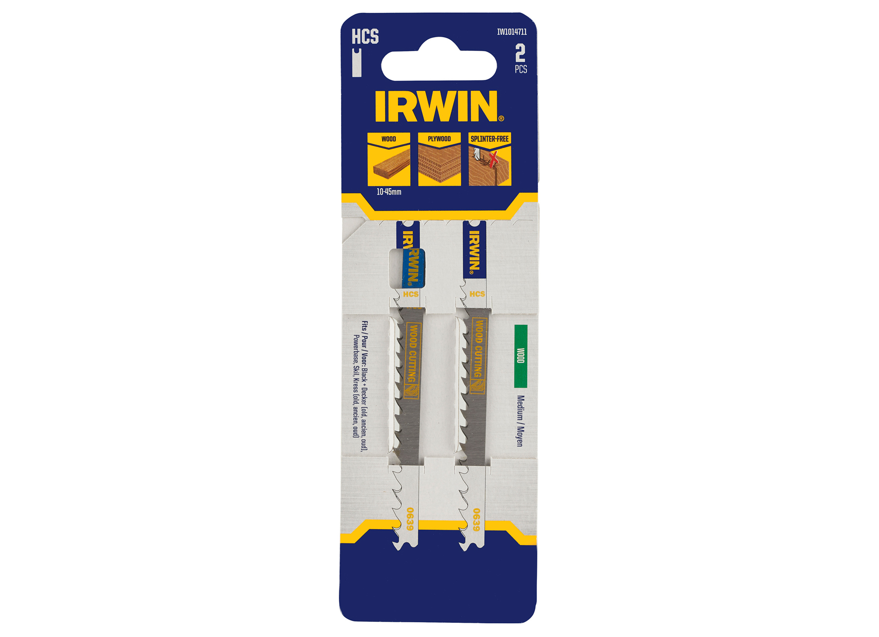 IRWIN PRO PERFORMANCE LAME DE SCIES SAUTEUSES BOIS ET MULTIPLEX DE 10MM JUSQU'A 40MM, DENTURE MEDIUM, EMMANCHEMENT U