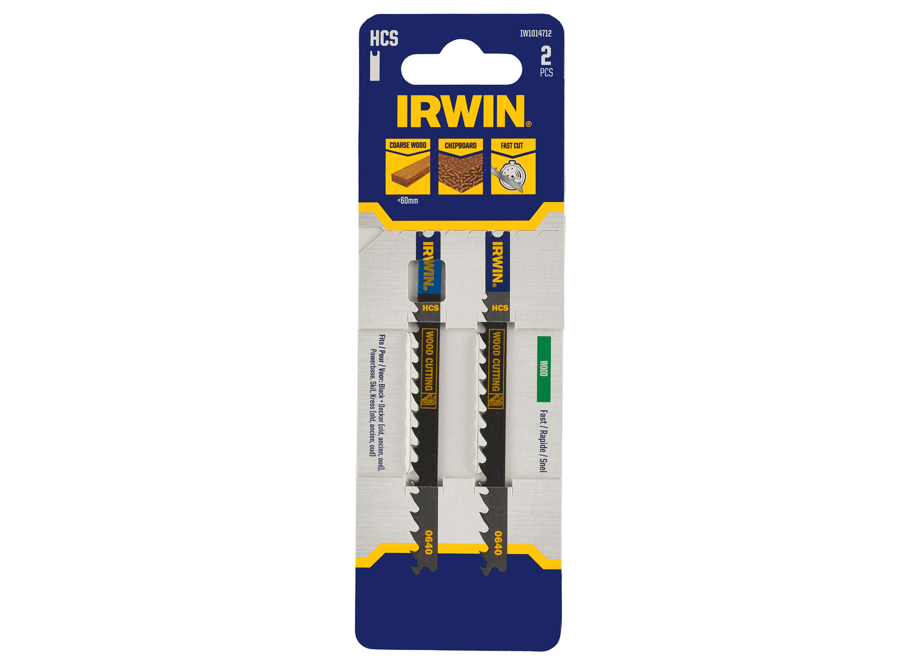 IRWIN PRO PERFORMANCE LAME DE SCIES SAUTEUSES BOIS ET AGGLOMERE JUSQU'A 60MM, DENTURE GROS, EMMANCHEMENT U