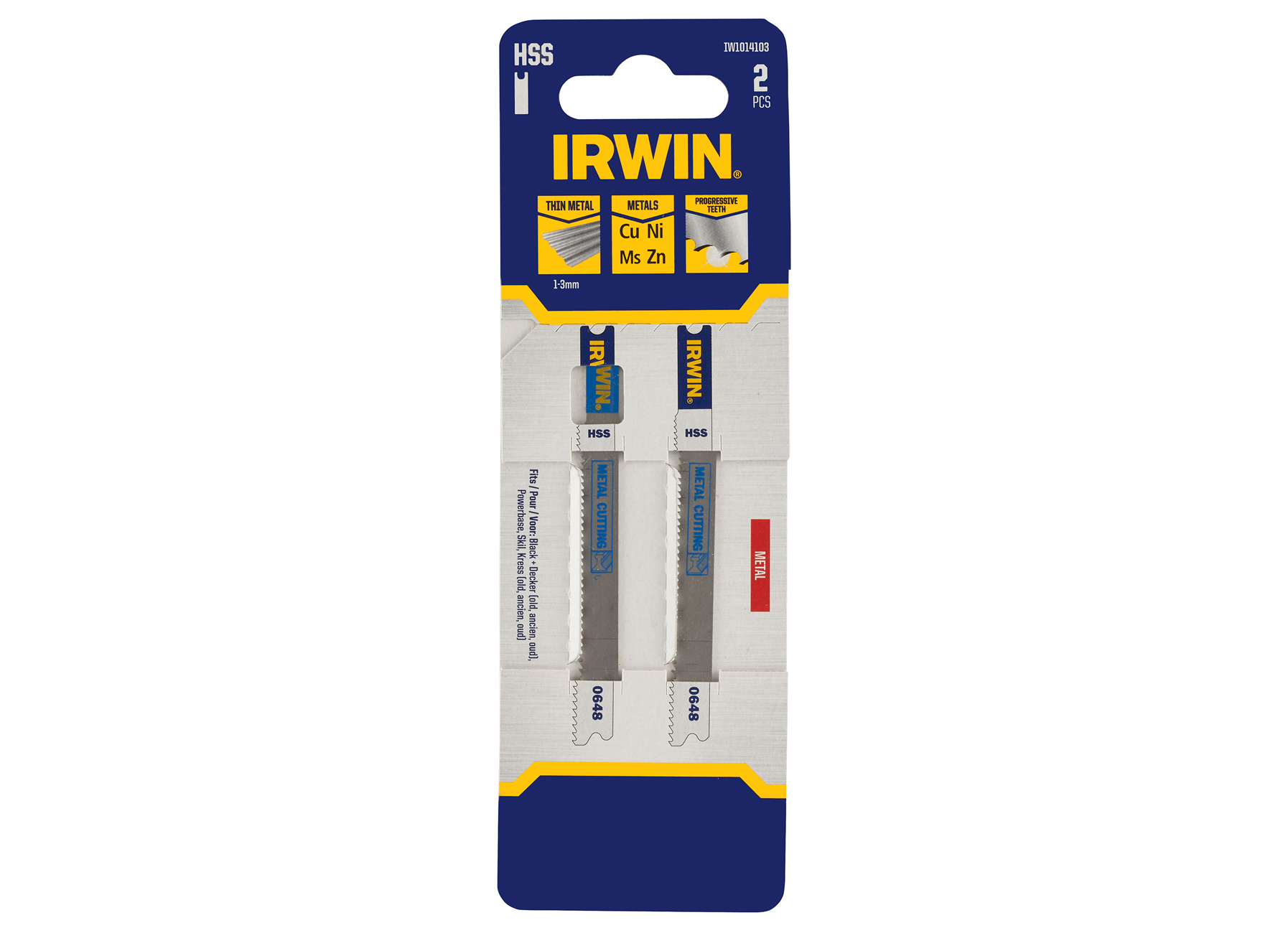 IRWIN PRO PERFORMANCE LAME DE SCIES SAUTEUSES METAL DE 1MM JUSQU' A 3MM, DENTURE GROS, EMMANCHEMENT U